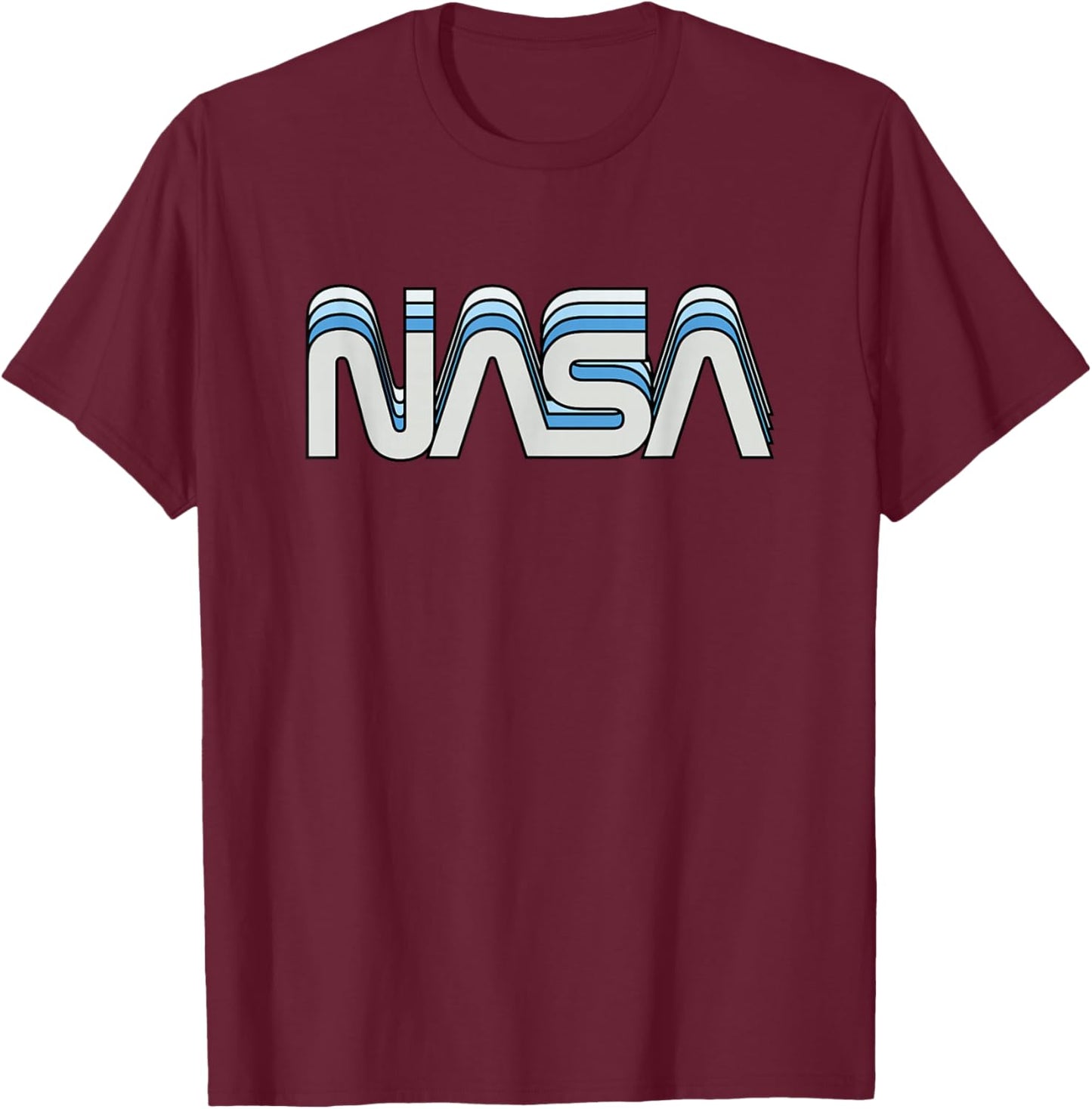 80s 90s Vintage Retro NASA Worm Logo Vintage NASA Gift T-Shirt - T-Shirt | Maroon