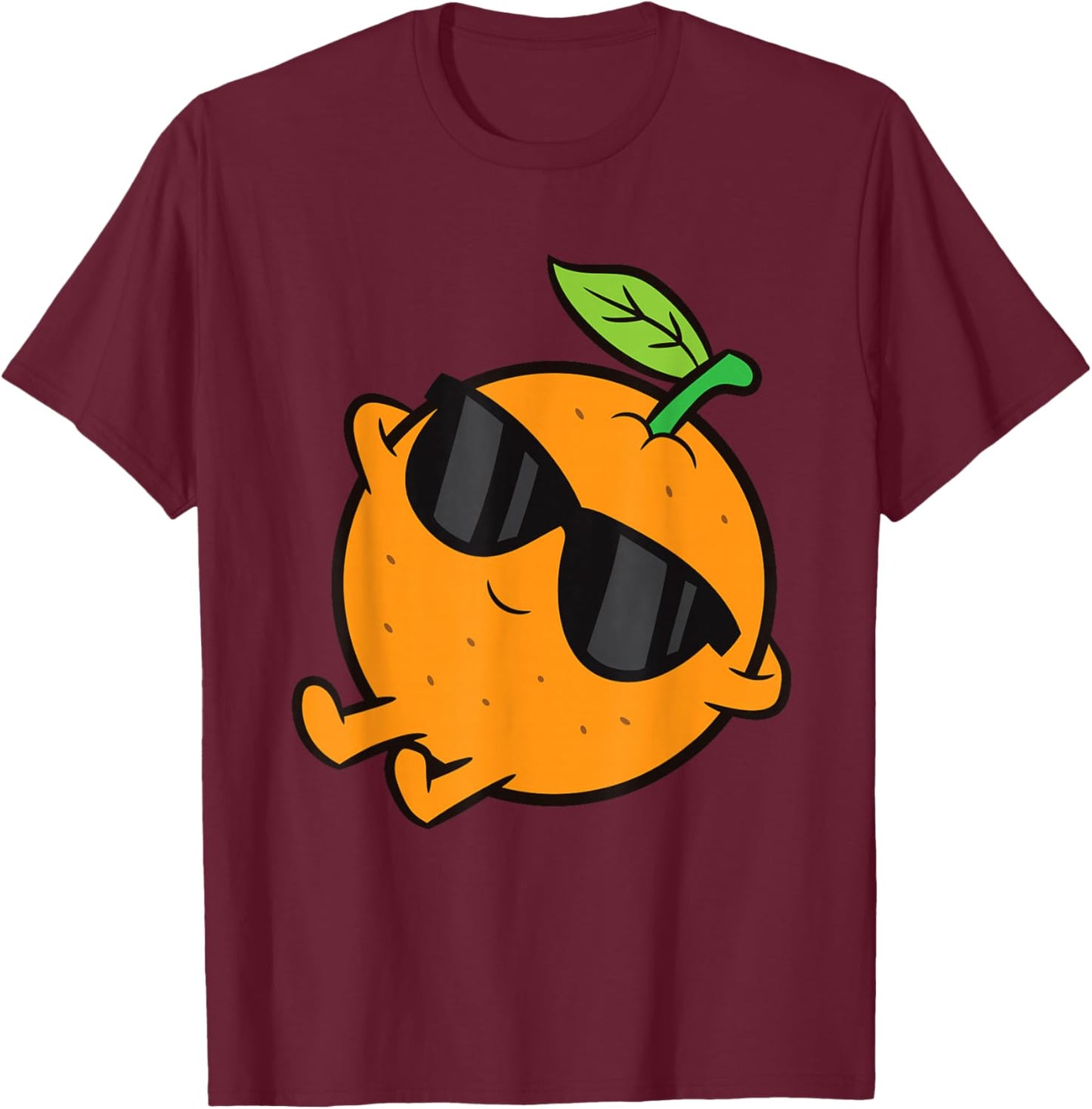 Cute Orange Fruit Relaxing Lazy Orange T-Shirt - T-Shirt | Maroon