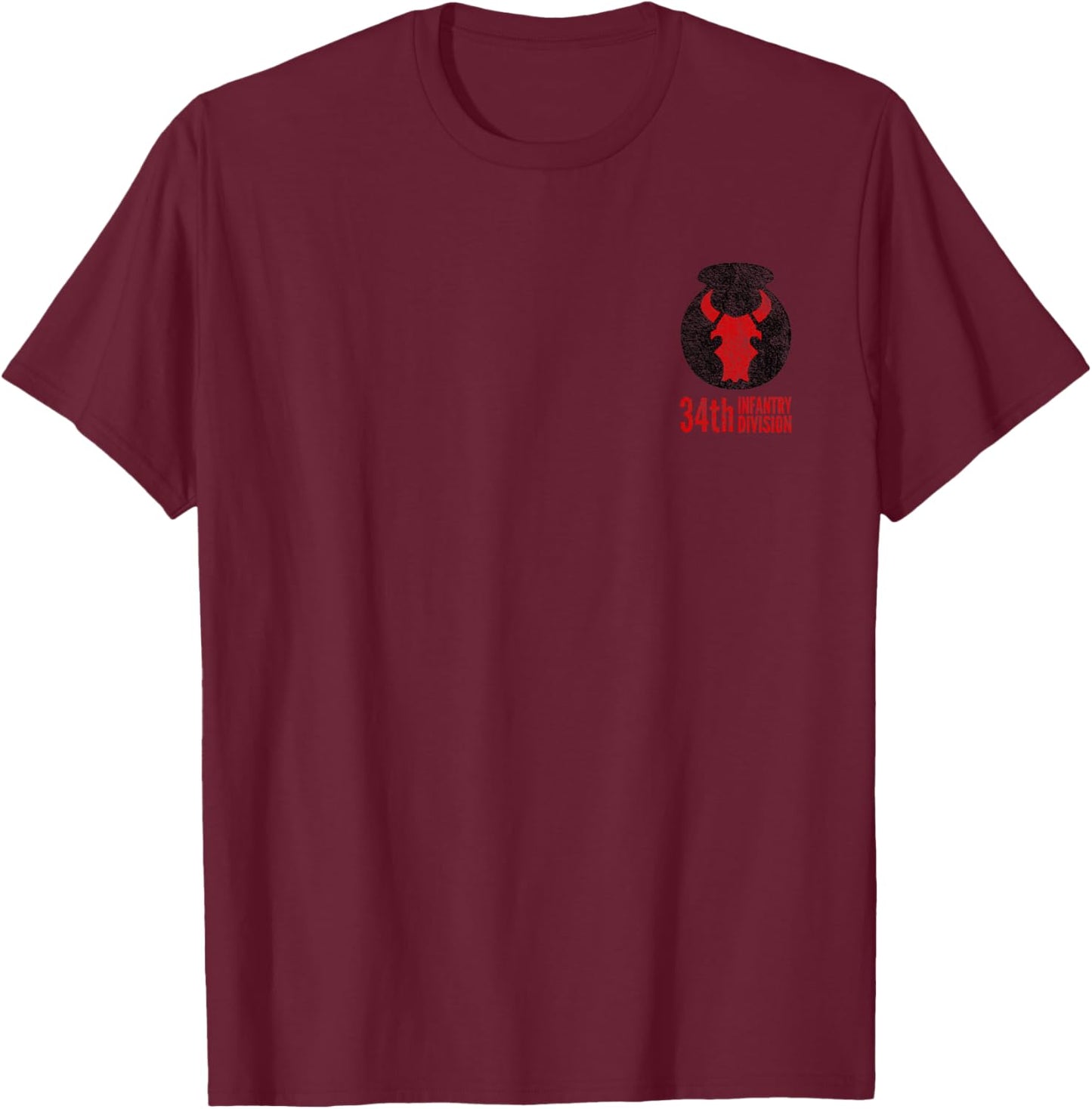 34th Infantry Division Army T-Shirt - T-Shirt | Maroon