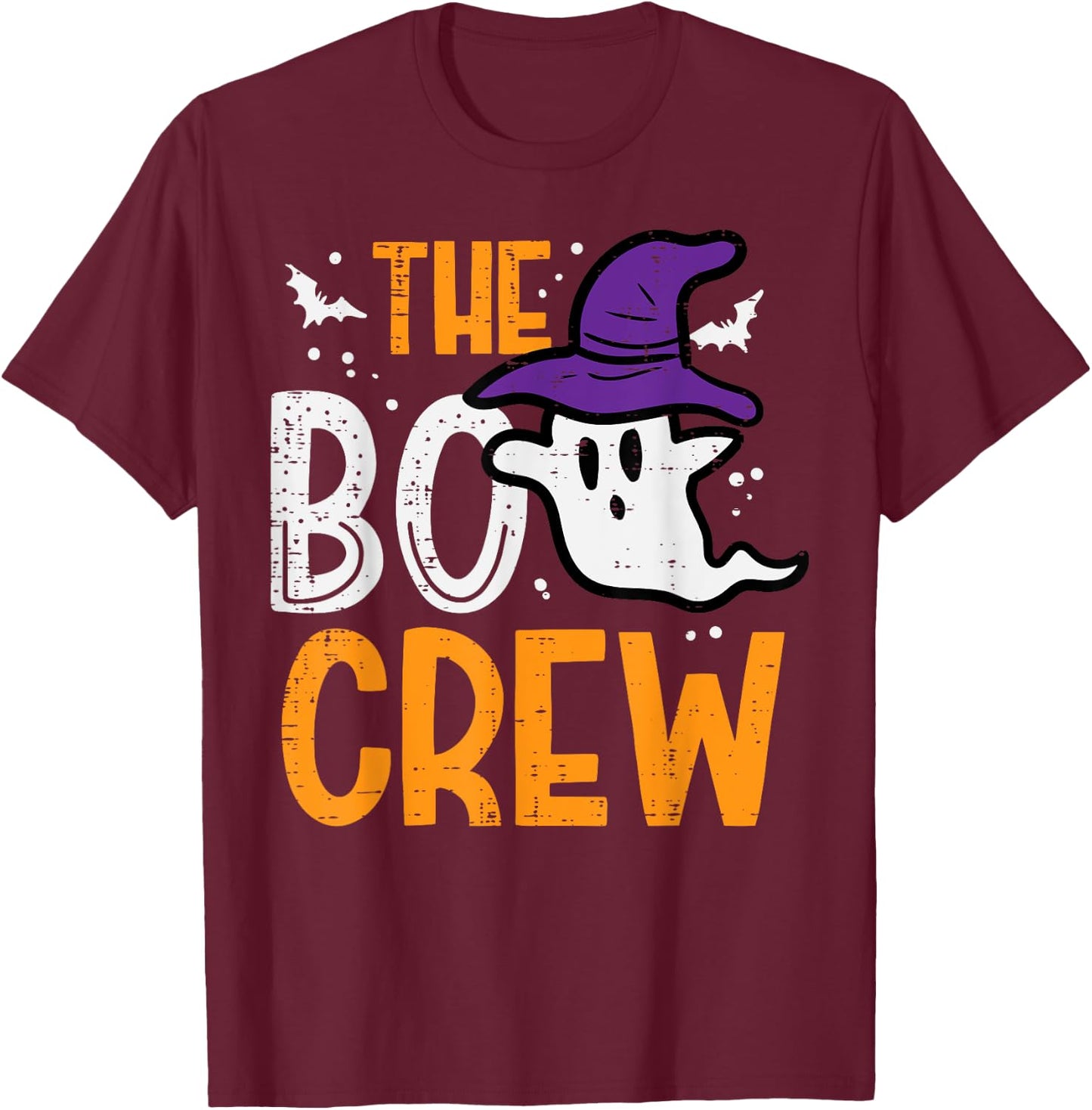 Halloween Ghost The Boo Crew Costume Matching Women Kids Men T-Shirt - T-Shirt | Maroon