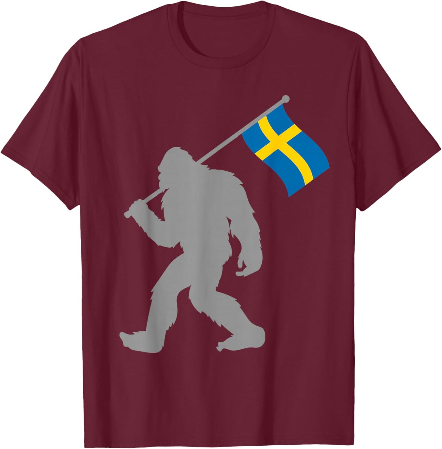 Sverige or Swedish Flag on Sweden Flag T-Shirt - T-Shirt | Maroon