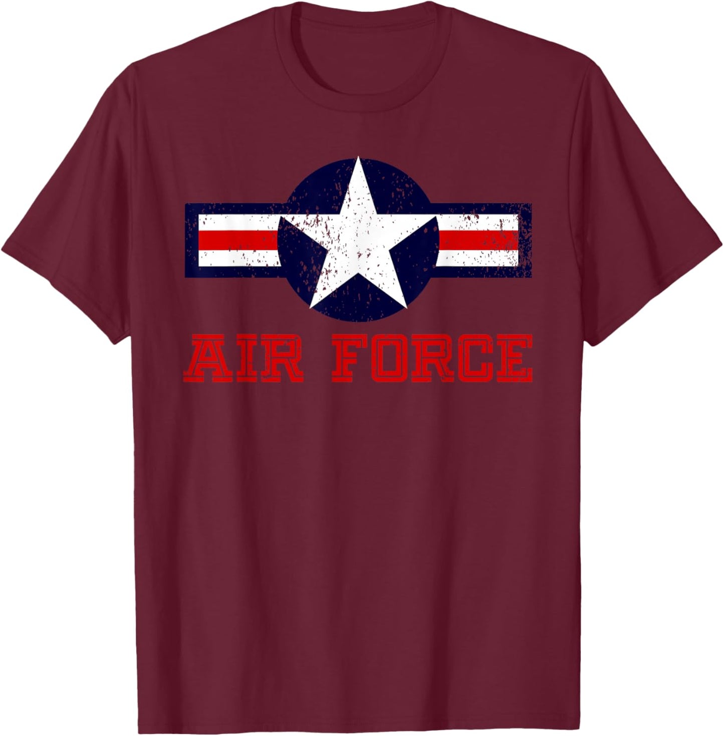 Air Force Vintage Roundel - USA American Flag Star Patriotic T-Shirt - T-Shirt | Maroon