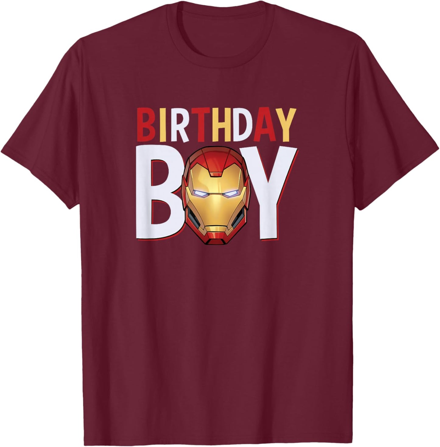 Marvel Avengers Iron Man Birthday Boy Small T-Shirt - T-Shirt | Maroon
