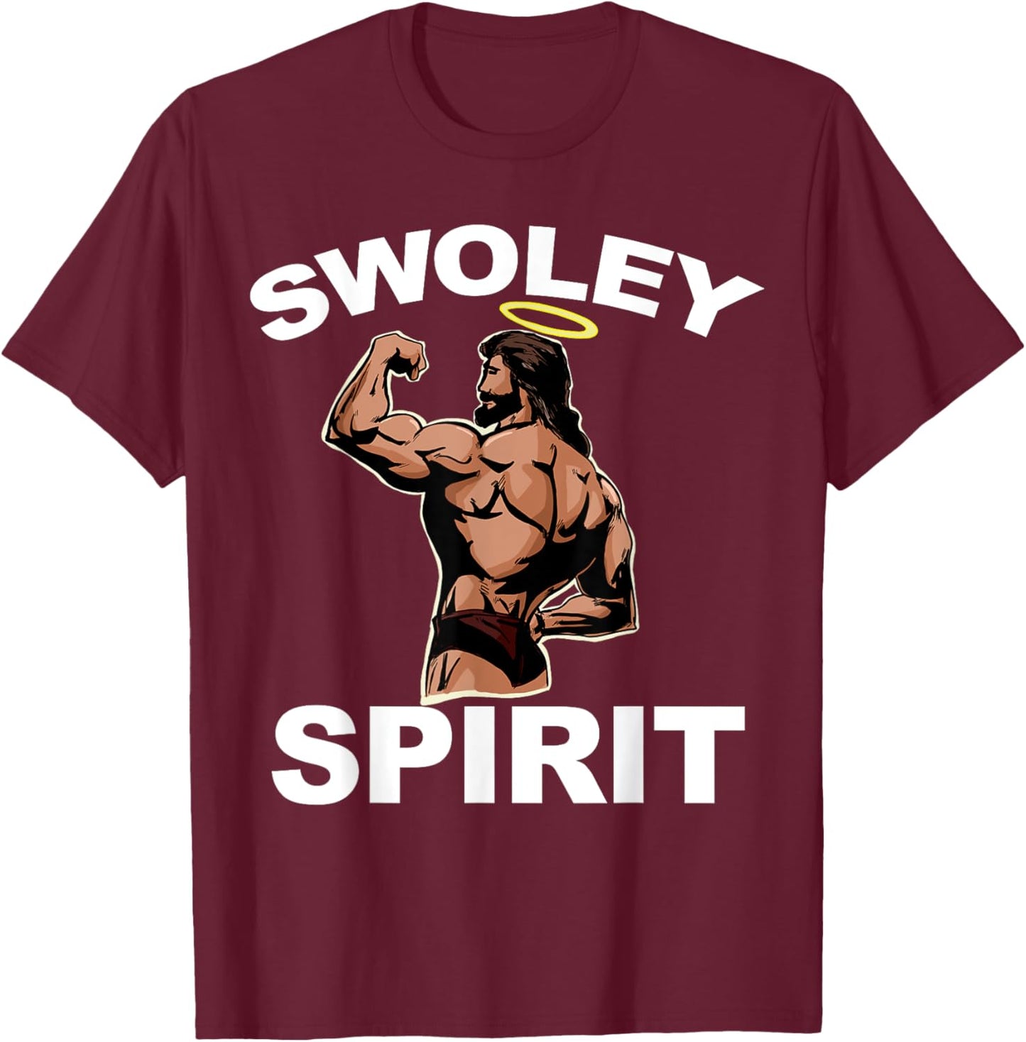 Swoley Spirit Jesus swole Jesus T-Shirt - T-Shirt | Maroon