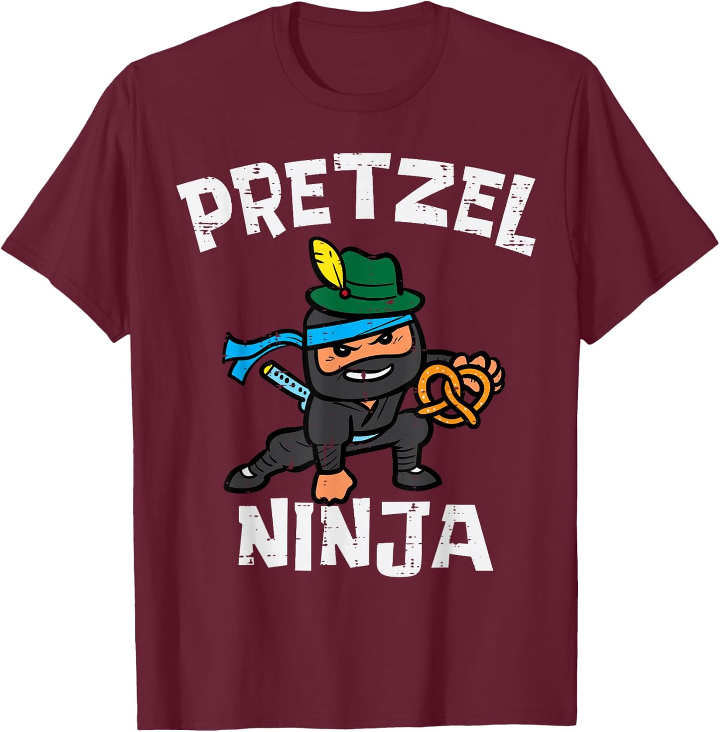 Oktoberfest Pretzel Ninja Cute German Boys Girls Kid Toddler T-Shirt - T-Shirt | Maroon