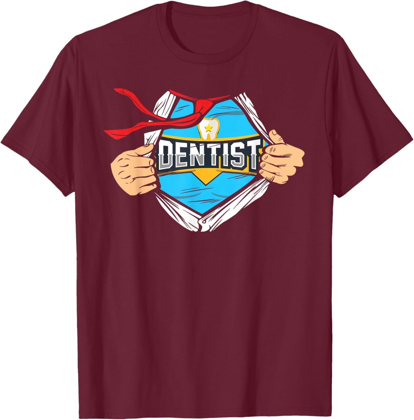 Dentist Superhero T-Shirt - T-Shirt | Maroon