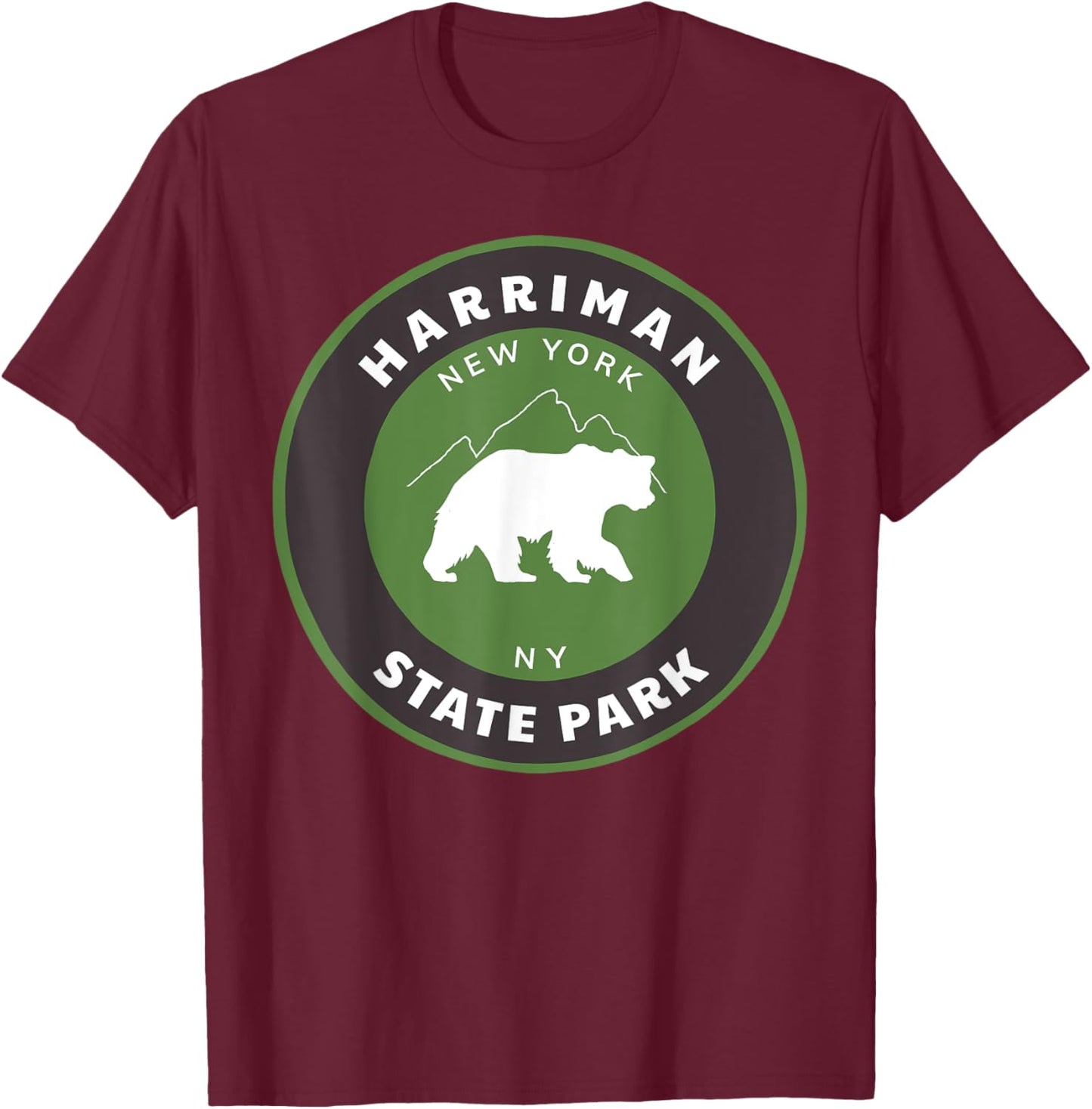 Harriman State Park New York Forest NY Hiking Bear T-Shirt - T-Shirt | Maroon