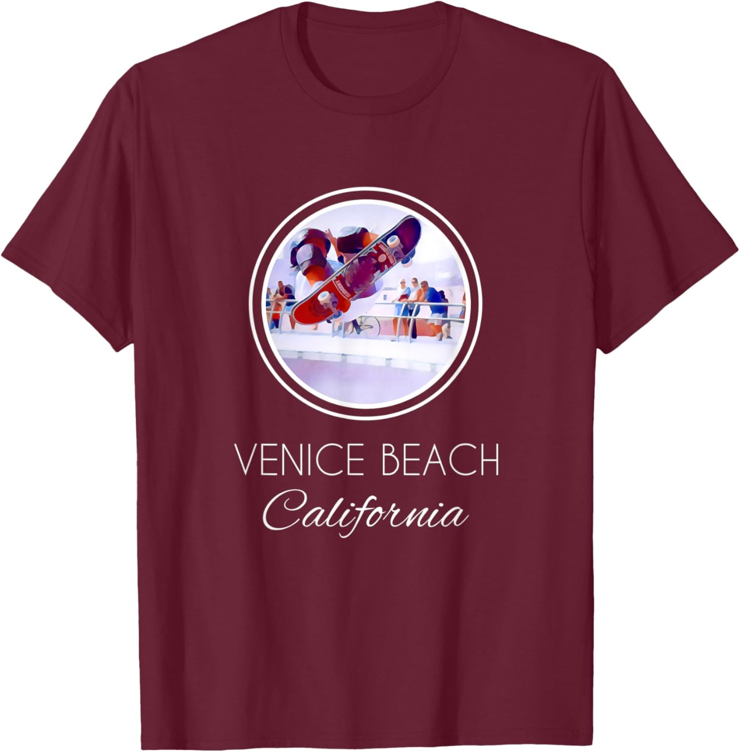 VENICE BEACH - California Skater Women T-Shirt - T-Shirt | Maroon