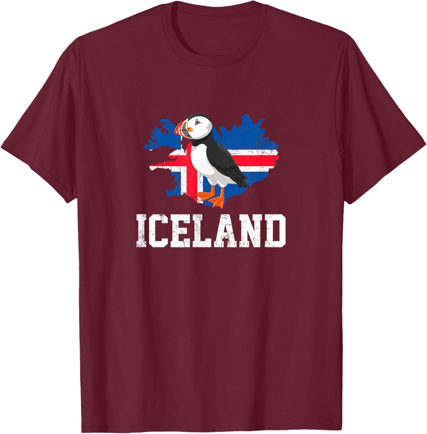Iceland puffin, puffin T-Shirt - T-Shirt | Maroon