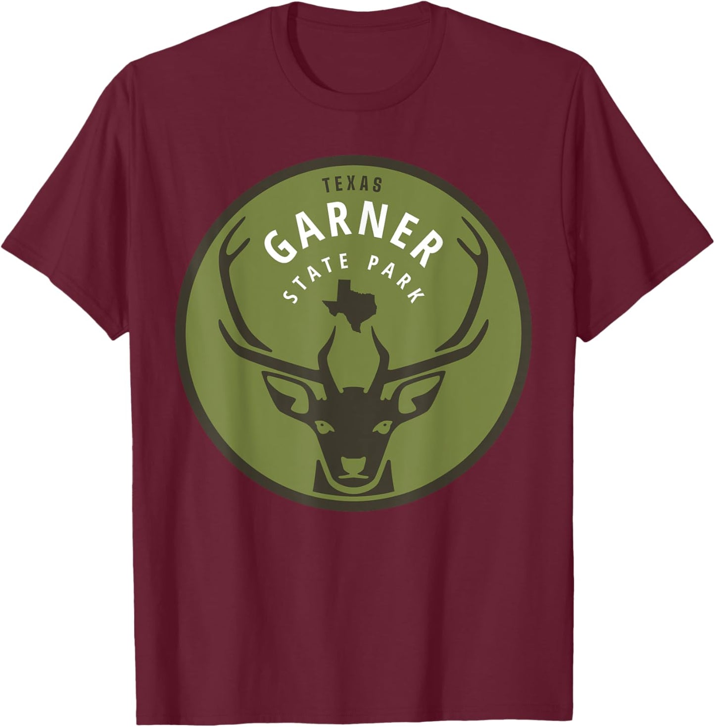 Garner State Park Texas TX Outdoors Deer T-Shirt - T-Shirt | Maroon