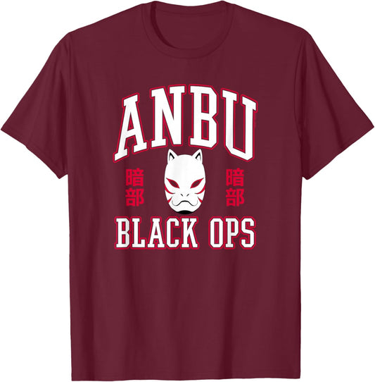 Naruto Shippuden Anbu Black Ops with Mask Anime T-Shirt - T-Shirt | Maroon
