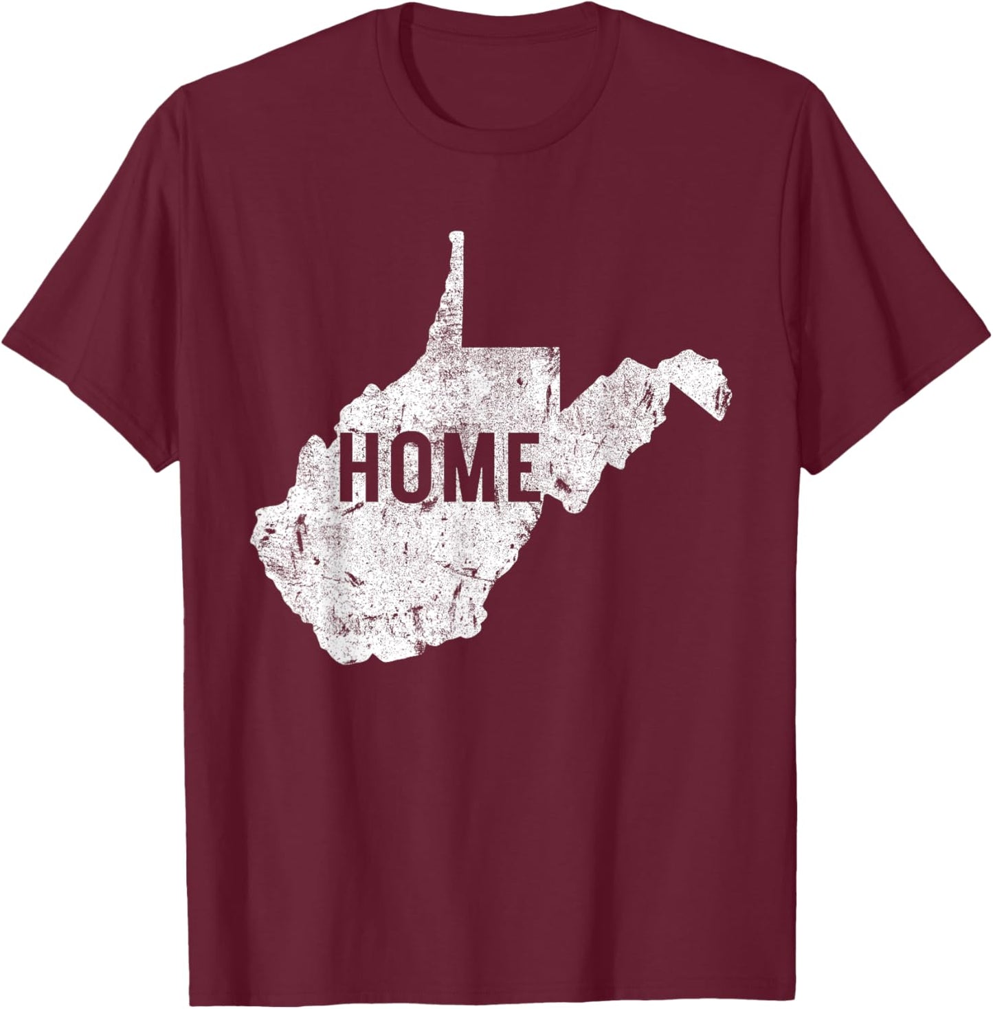 West Virginia Map Home WV Vintage T-Shirt - T-Shirt | Maroon