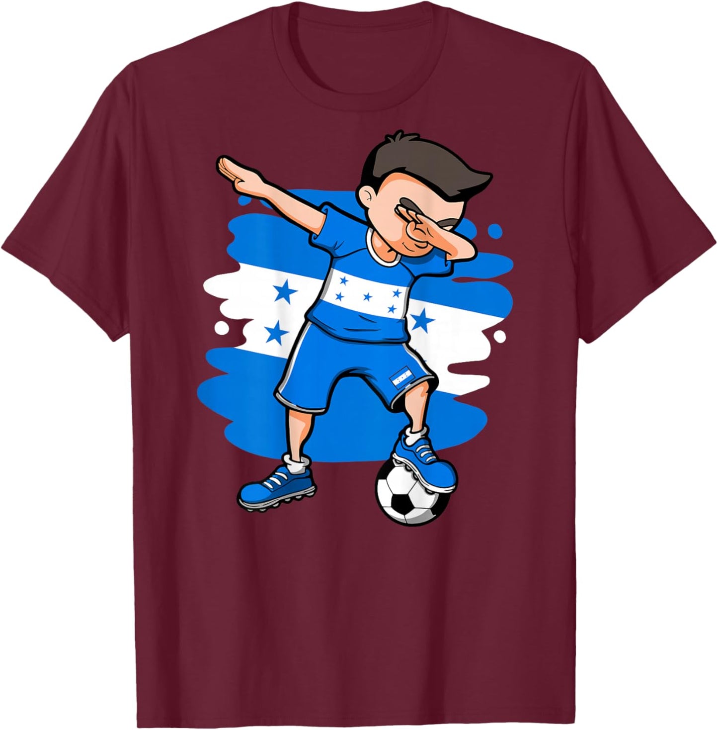 Dabbing Soccer Boy Honduras Jersey Honduran Football Lovers T-Shirt - T-Shirt | Maroon