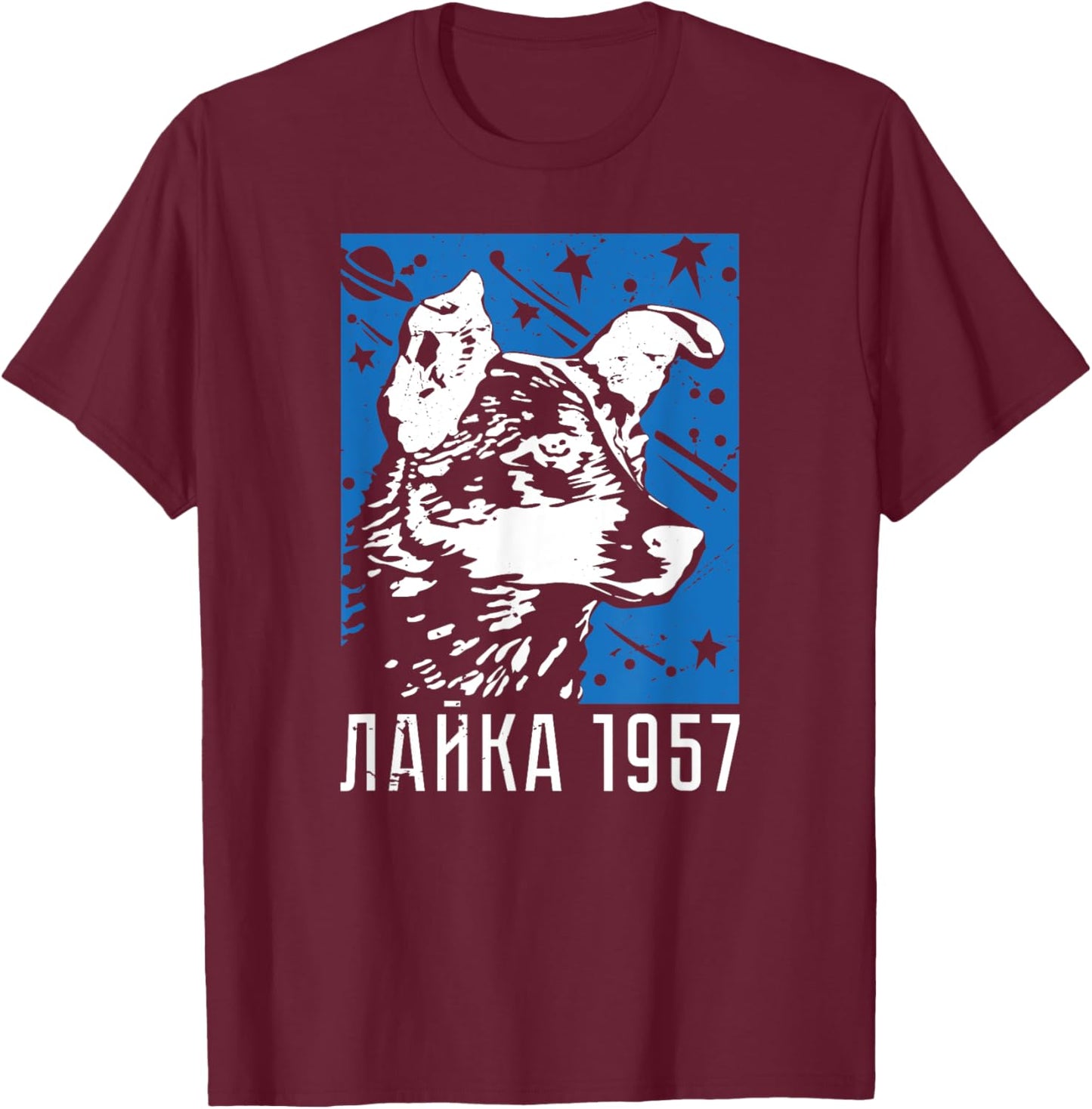 Laika Dog Sputnik Space Space Travel USSR Women T-Shirt - T-Shirt | Maroon