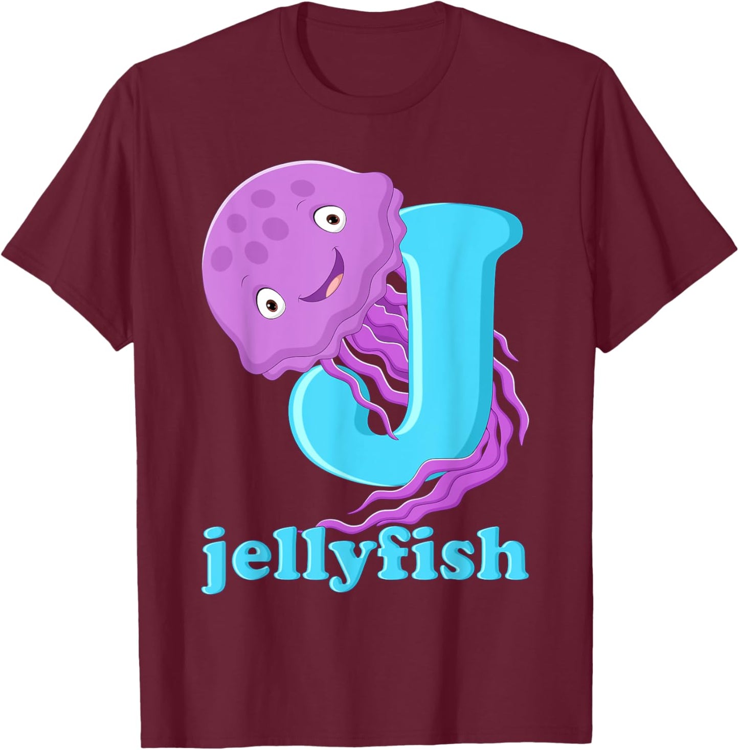 J For Jellyfish Jellyfish T-Shirt - T-Shirt | Maroon