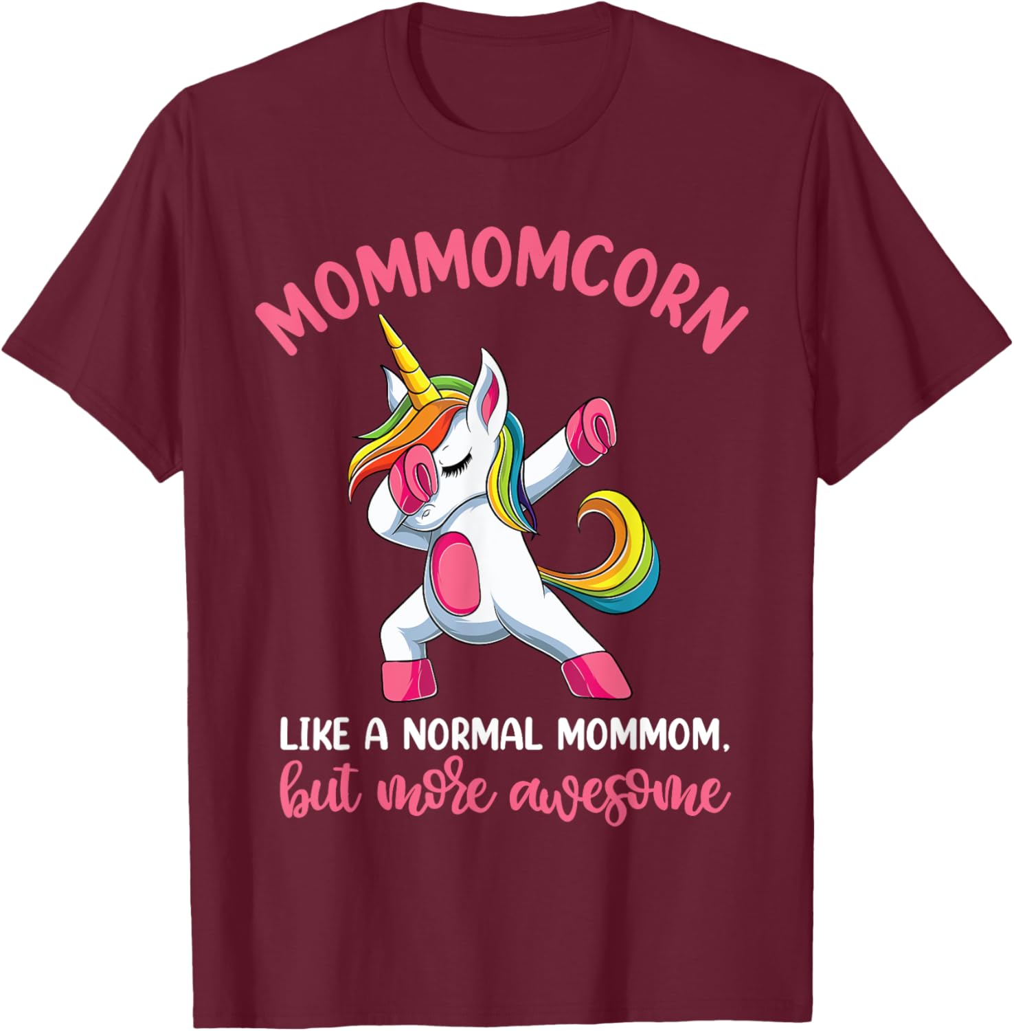 Mommomcorn Mommom Unicorn Shirts, Unicorn Birthday T-Shirt - T-Shirt | Maroon