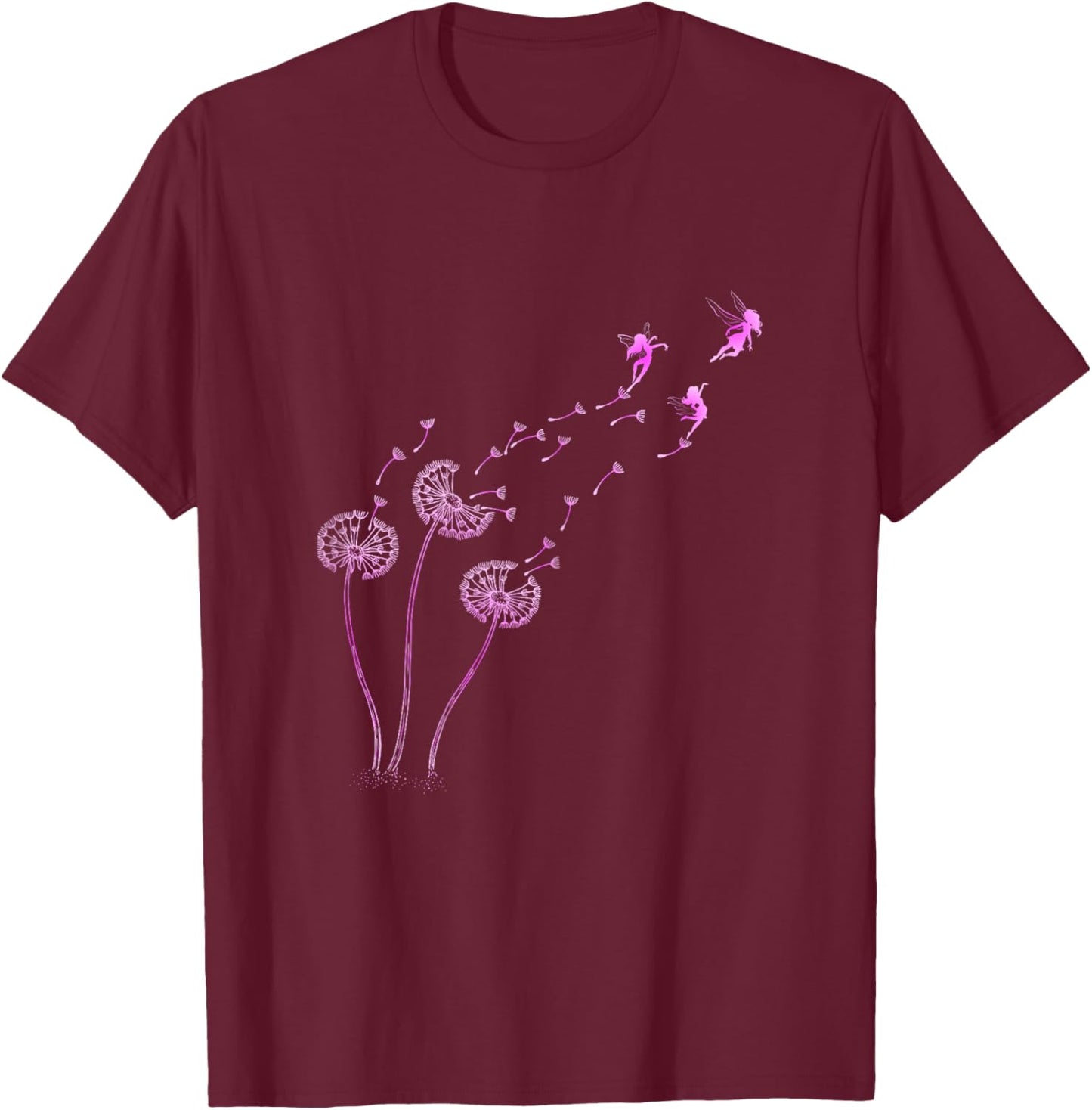 Elves Dandelion Fairies T-Shirt - T-Shirt | Maroon
