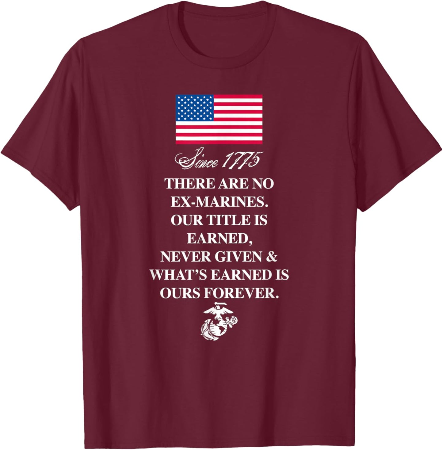 Ther Are No Ex-marines T-Shirt - T-Shirt | Maroon