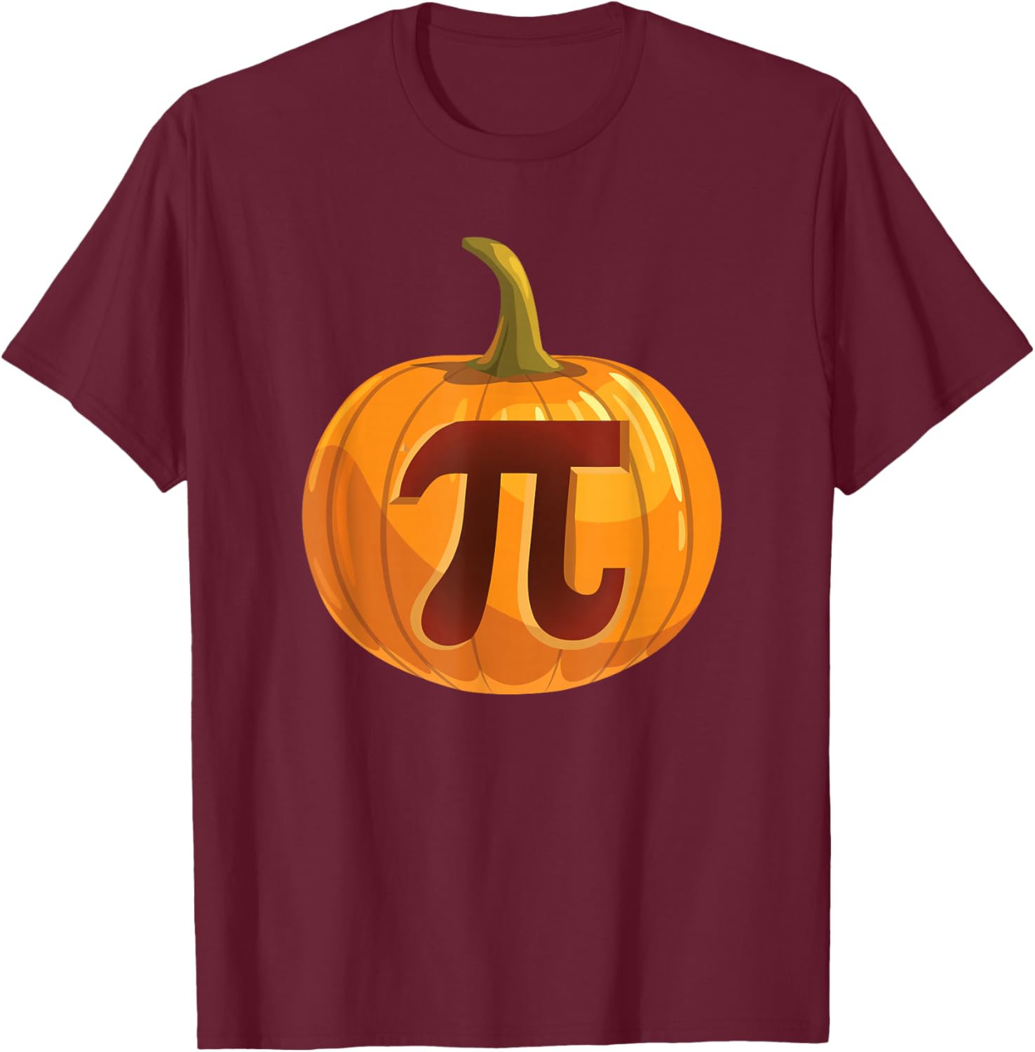 Pumpkin Pi Math Halloween Thanksgiving Funny Pie Day T-Shirt - T-Shirt | Maroon
