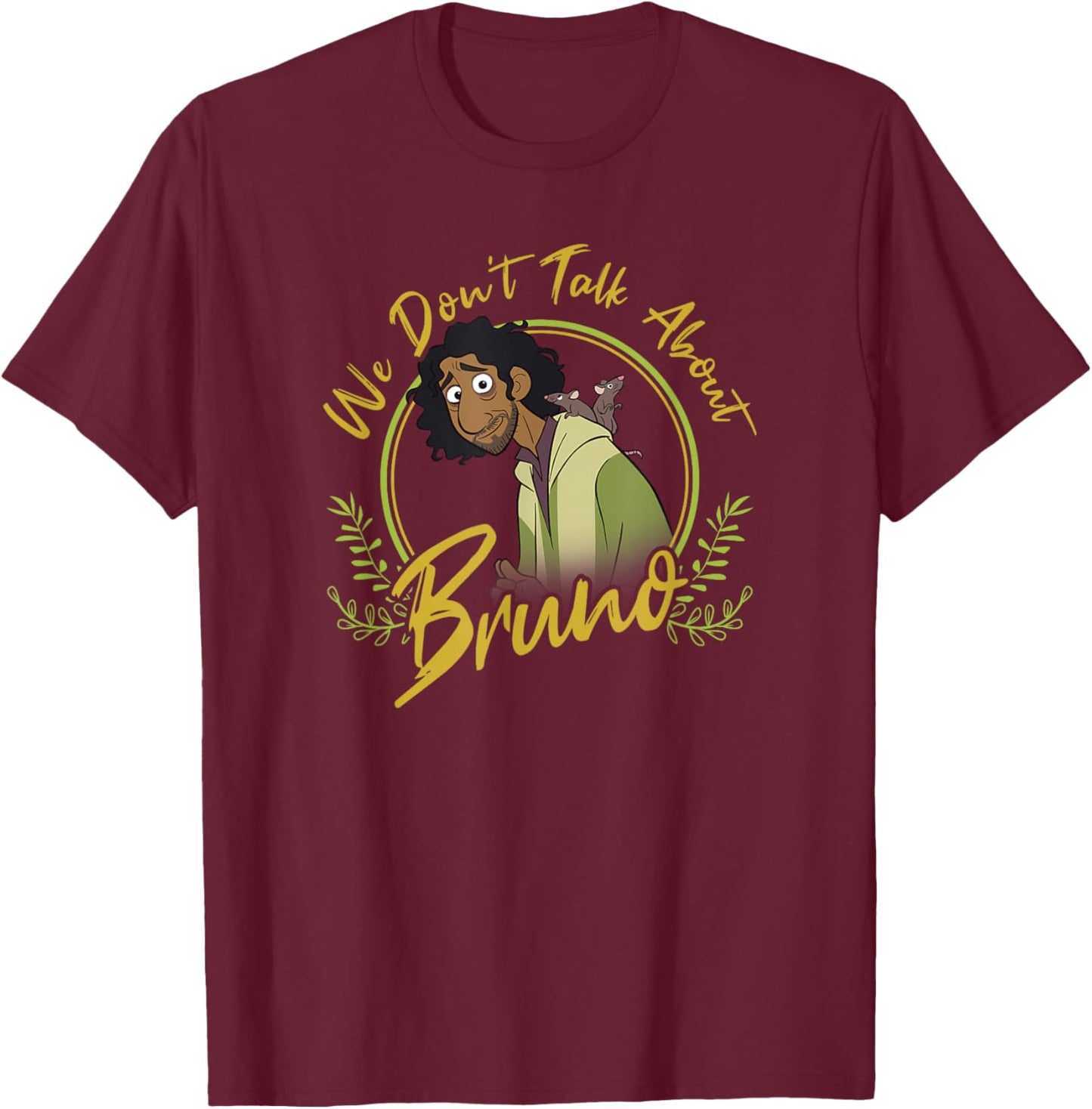 Disney Encanto We Don’t Talk About Bruno Classic Quote T-Shirt - T-Shirt | Maroon