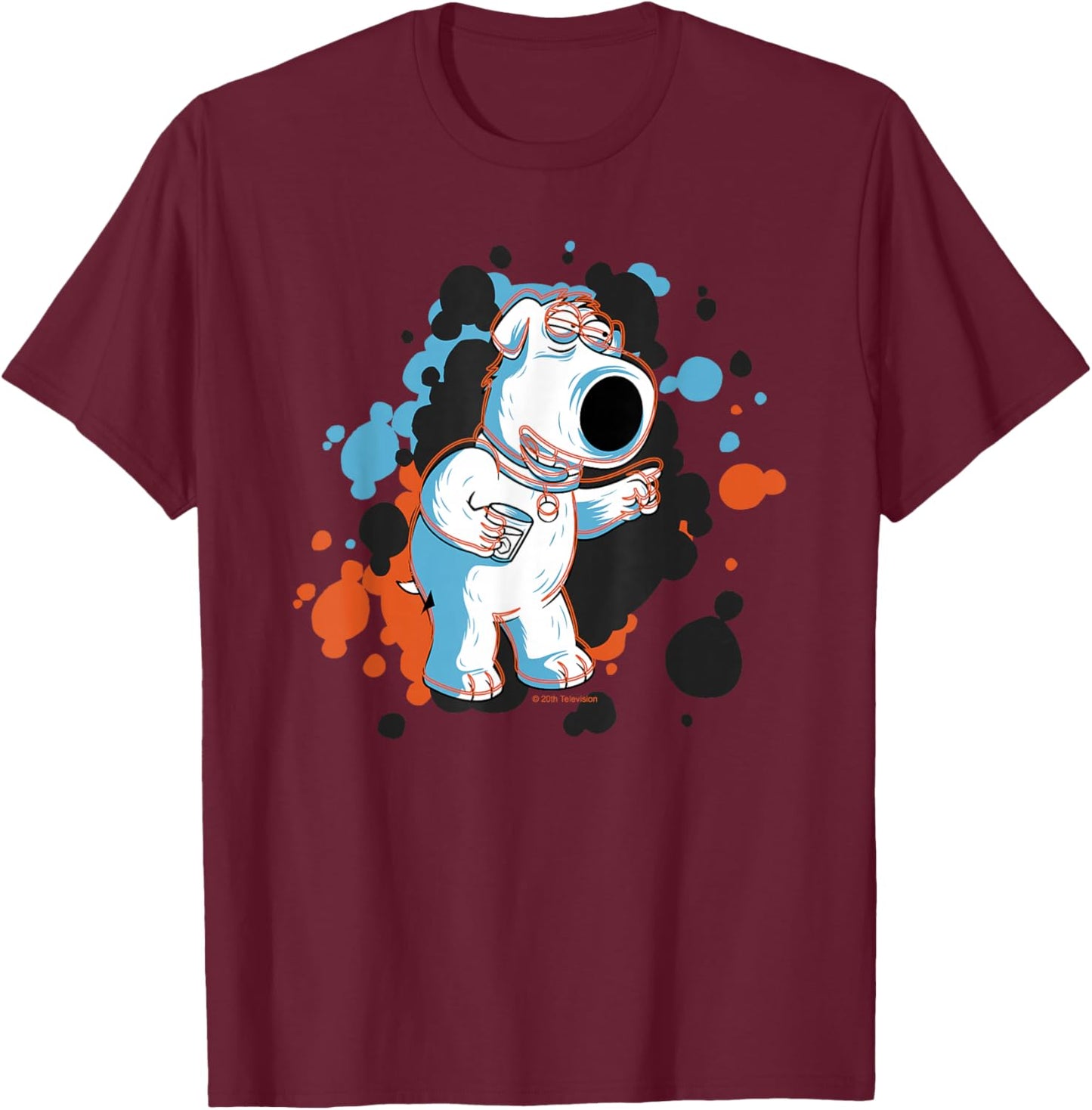 Family Guy Brian Social Butterfly T-Shirt - T-Shirt | Maroon