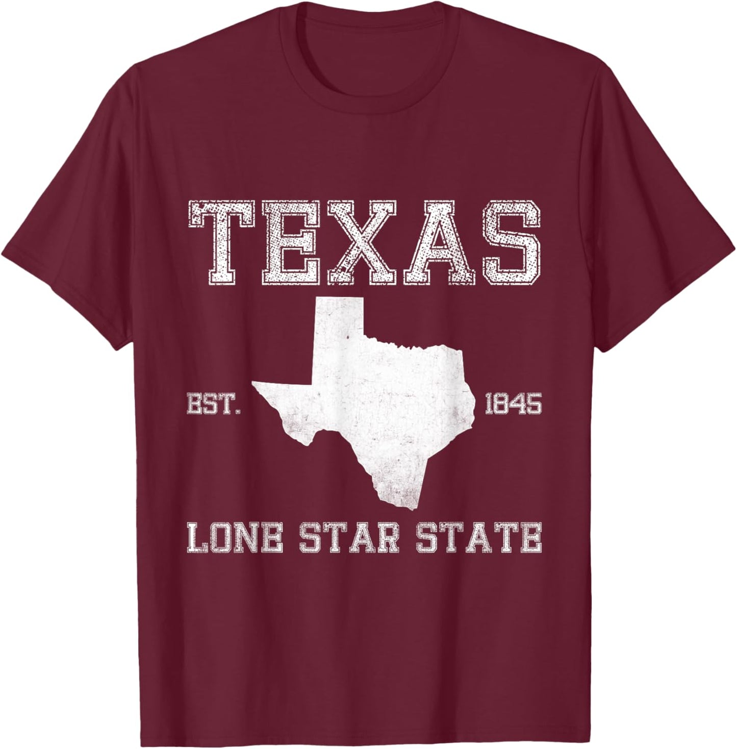 Texas Flag State US Vintage Longhorn Texas Retro T-Shirt - T-Shirt | Maroon