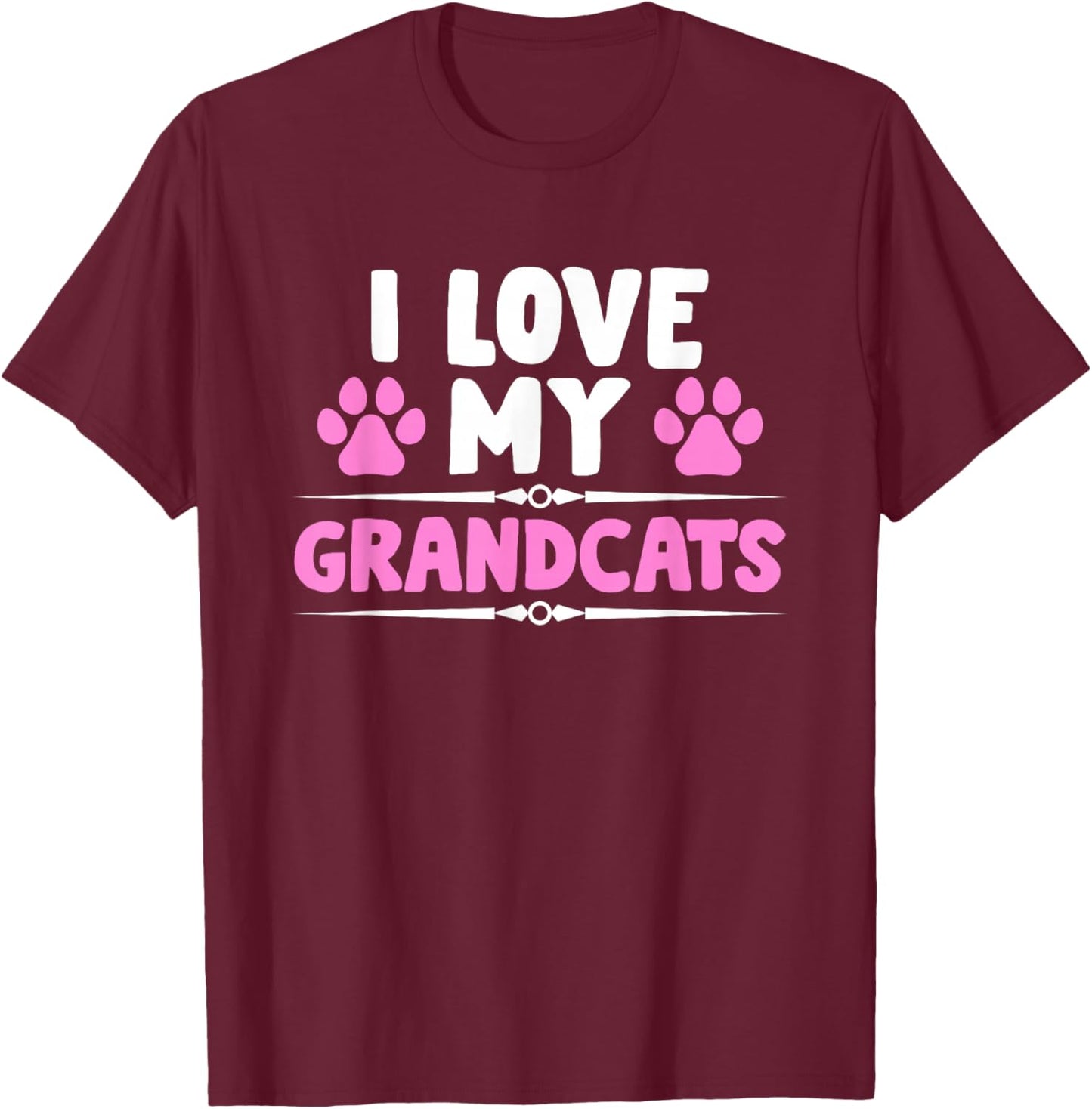 I love my Grandcats - Cat Lover Granddad Grandma Grandparent T-Shirt - T-Shirt | Maroon