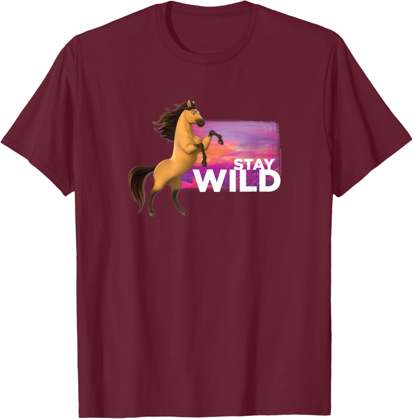 Spirit Untamed Stay Wild T-Shirt - T-Shirt | Maroon