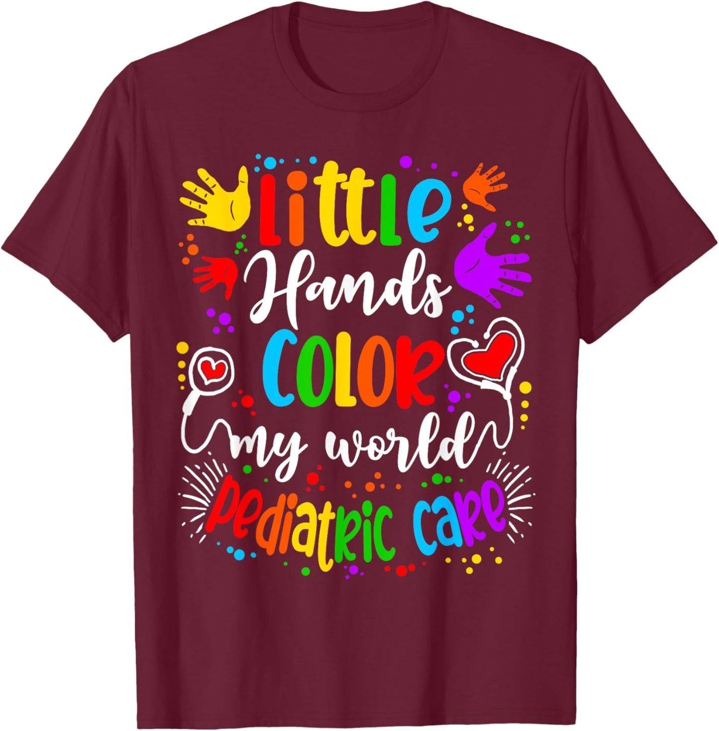 Pediatrician Peds Pediatric Nurse T-Shirt - T-Shirt | Maroon