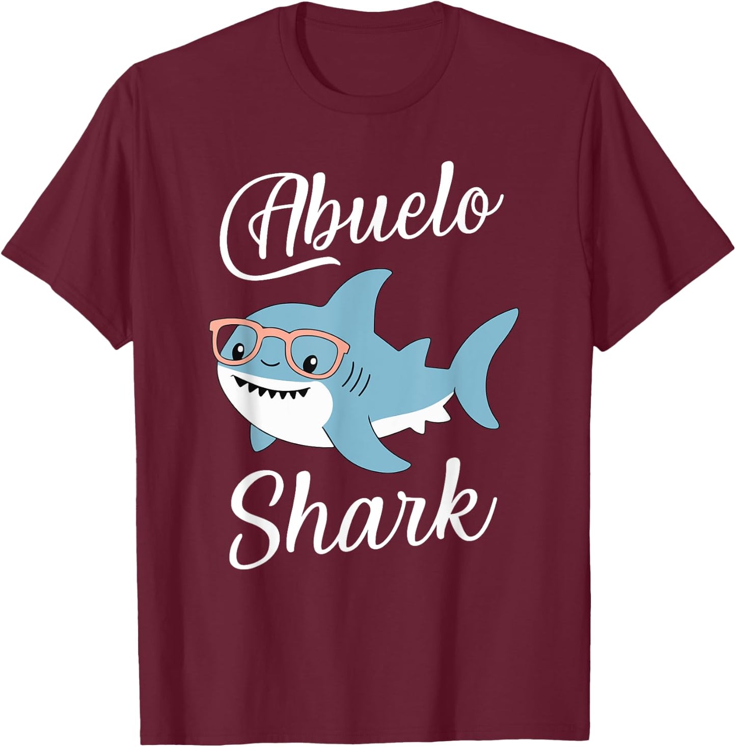 Abuelo Shark Funny Matching Family Grandpa T-Shirt - T-Shirt | Maroon