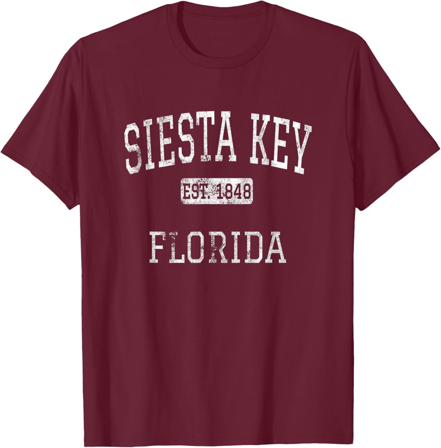 Siesta Key Florida FL Vintage T-Shirt - T-Shirt | Maroon