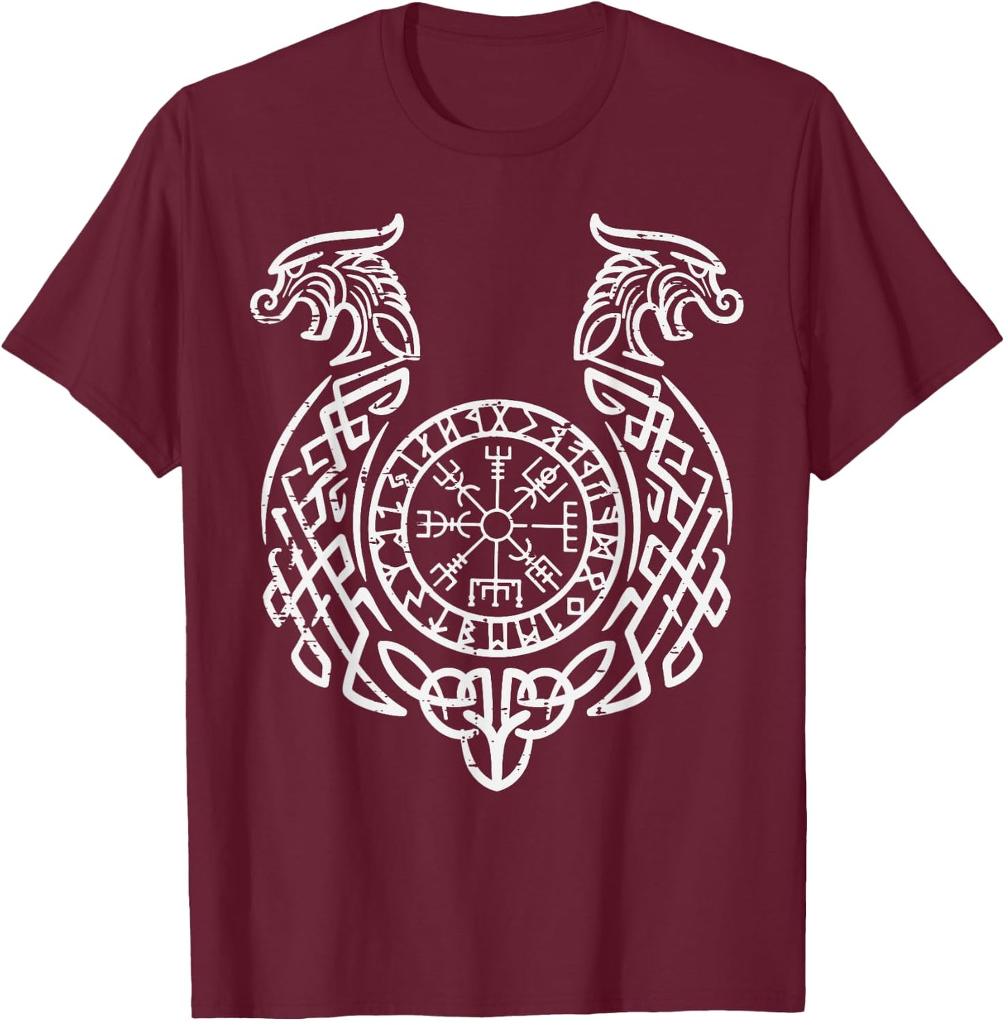 Viking Compass Helm Of Awe Norse Mythology Men Women Kids T-Shirt - T-Shirt | Maroon