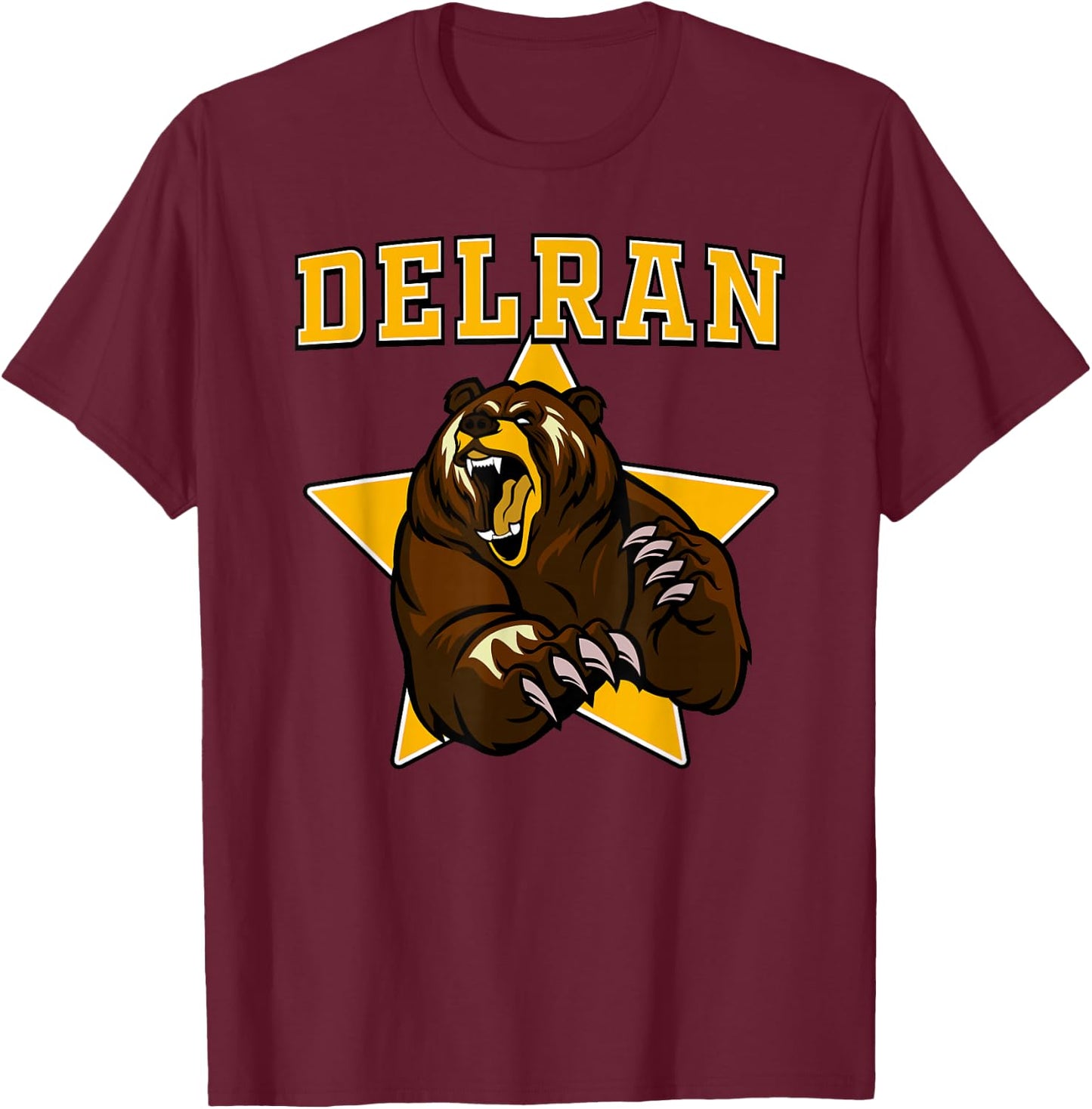 Delran Bears High School Team Spirit T-Shirt - T-Shirt | Maroon