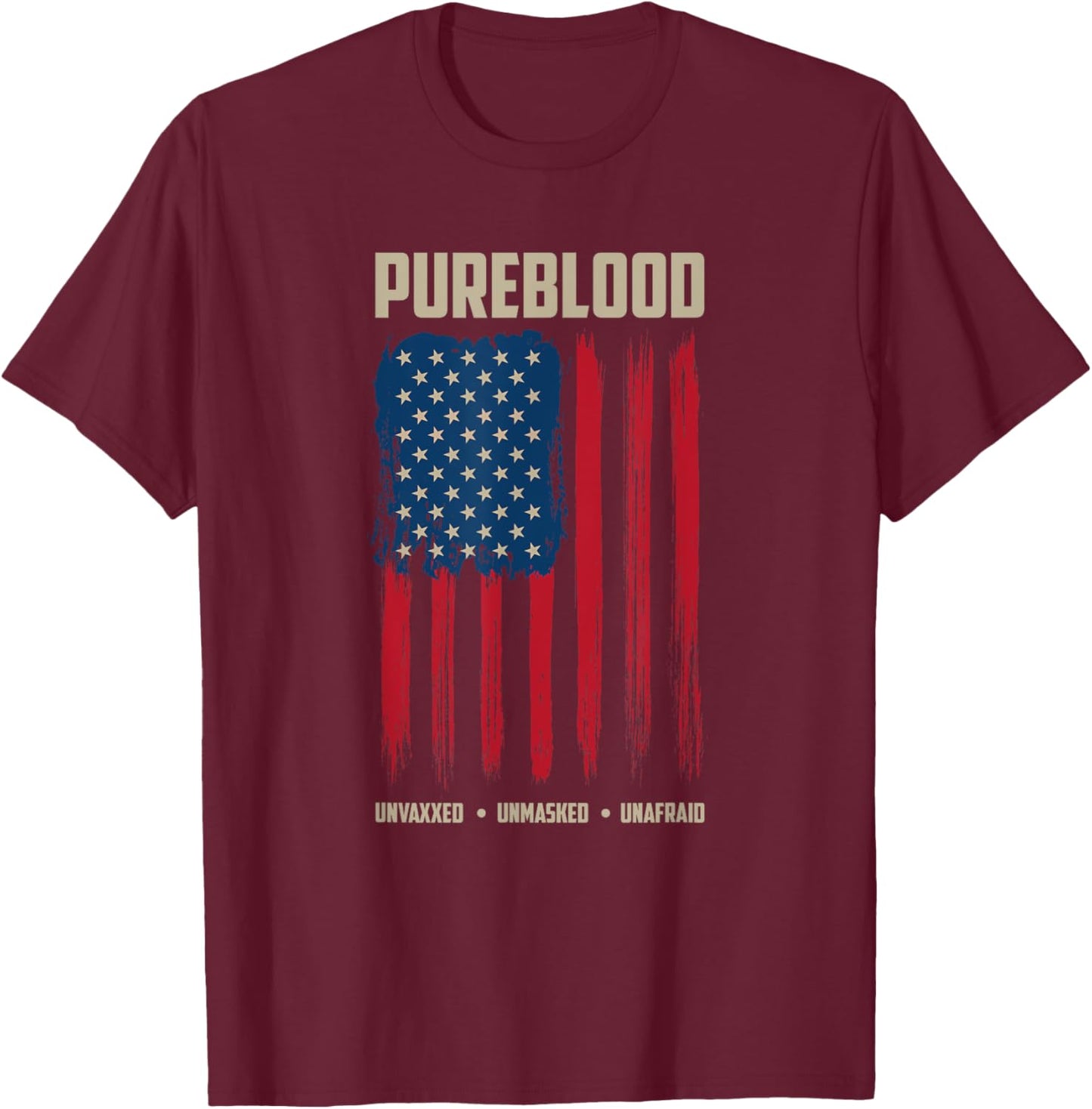 Pureblood American Flag Pure Blooded Patriot T-Shirt - T-Shirt | Maroon