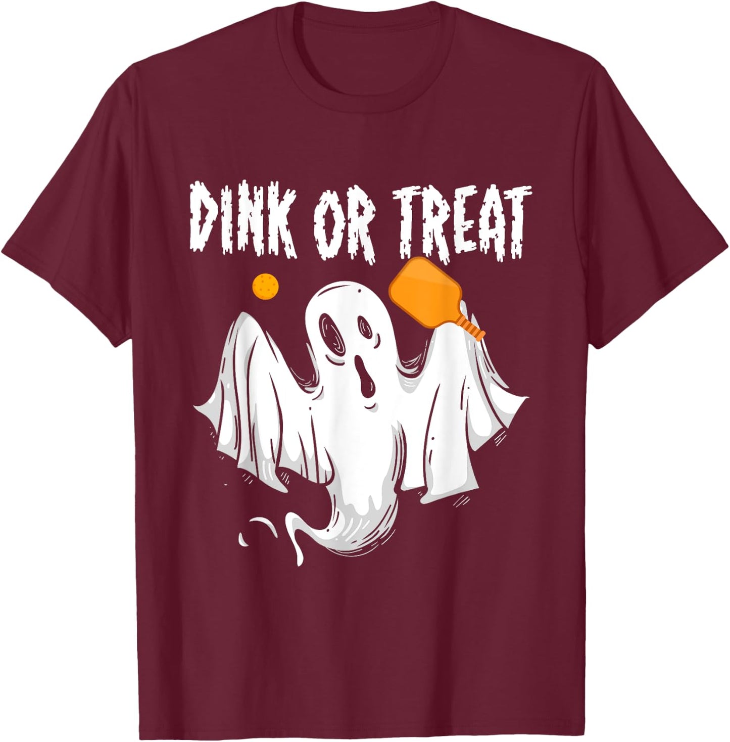 Dink Or Treat Halloween Pickleball T-Shirt - T-Shirt | Maroon