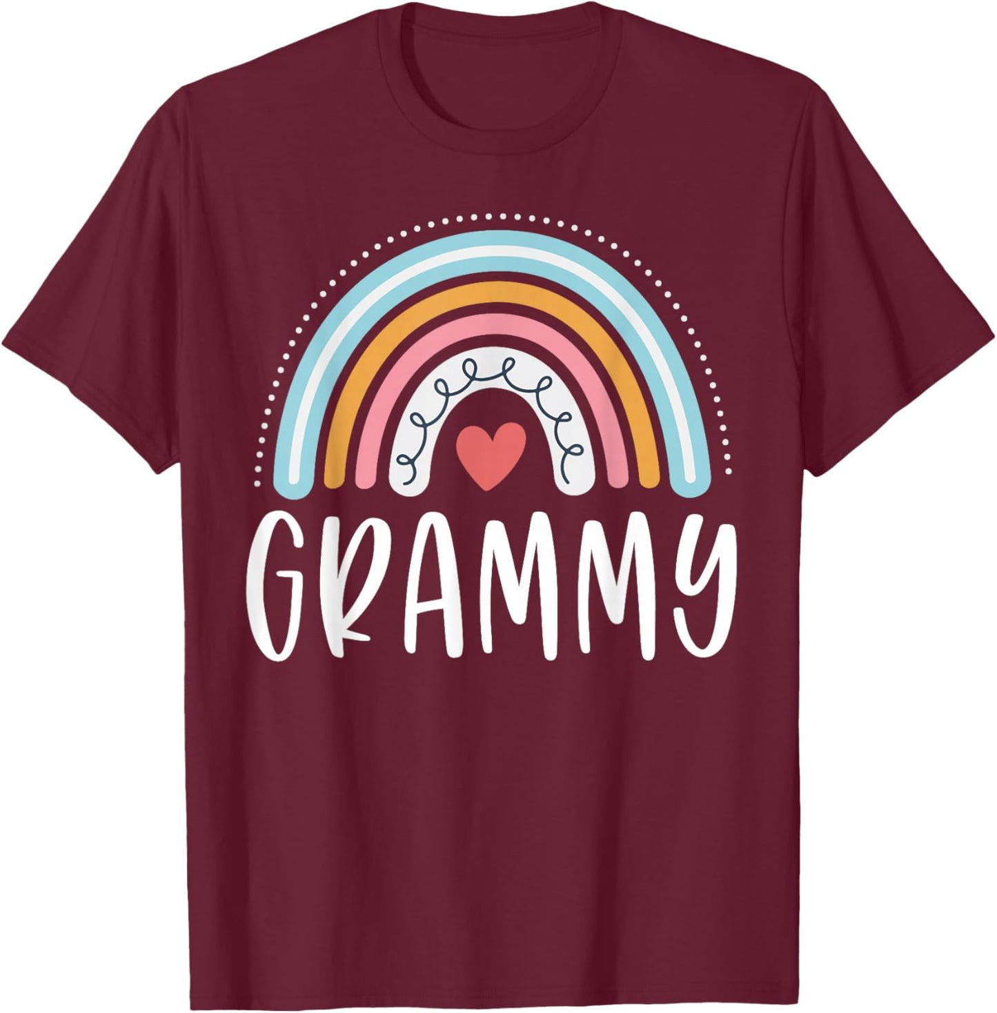Grammy Gifts For Grandma Family Rainbow Graphic T-Shirt - T-Shirt | Maroon
