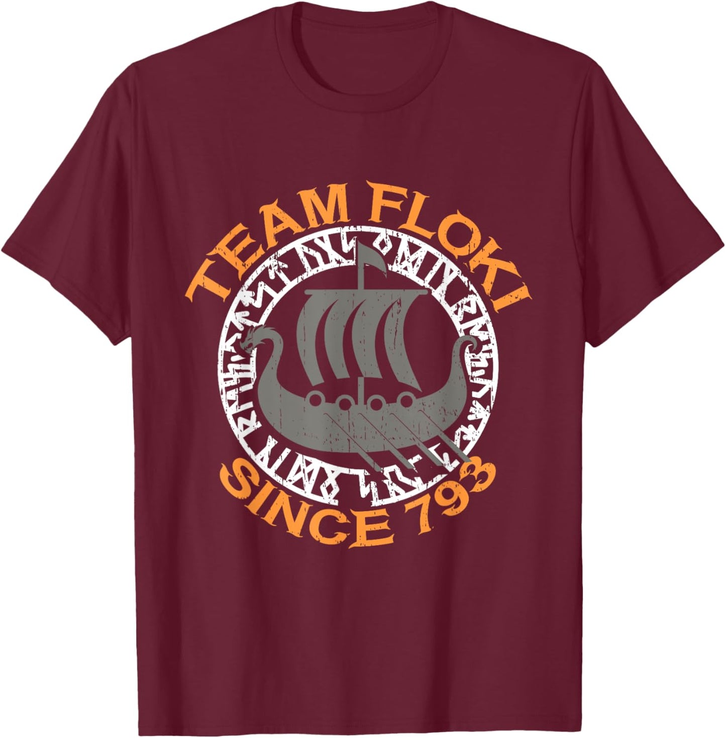Team Floki Viking Vikings T-Shirt - T-Shirt | Maroon