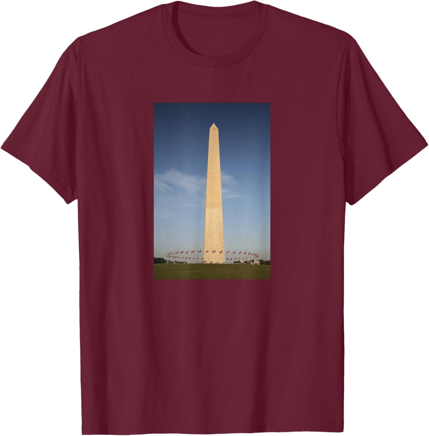 Washington Monument Memorial Obelisk USA Landmark T-Shirt - T-Shirt | Maroon