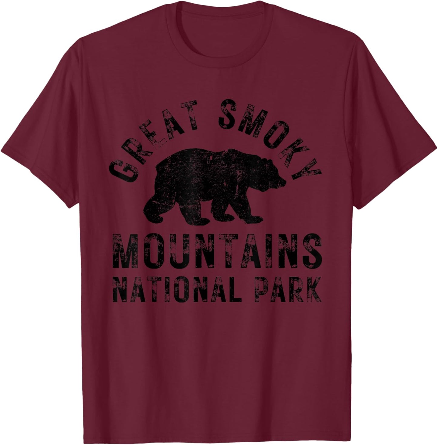Great Smoky Mountains National Park Bear Hike Outdoors T-Shirt - T-Shirt | Maroon