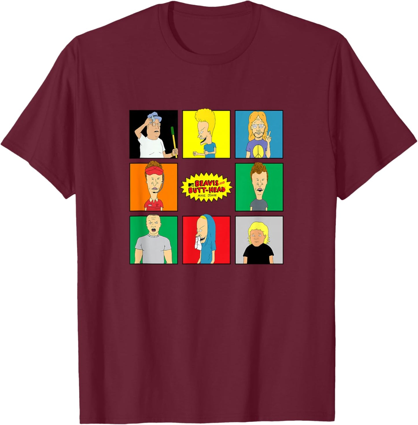 Beavis and Butthead - Boxed In T-Shirt - T-Shirt | Maroon