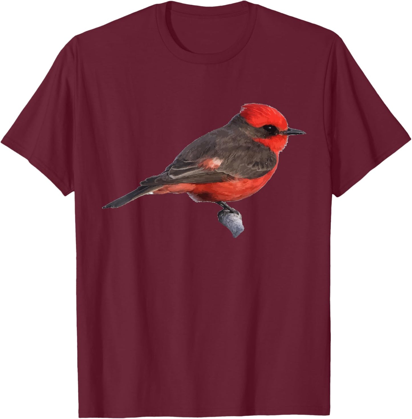 Vermilion Flycatcher Graphic T-Shirt - T-Shirt | Maroon