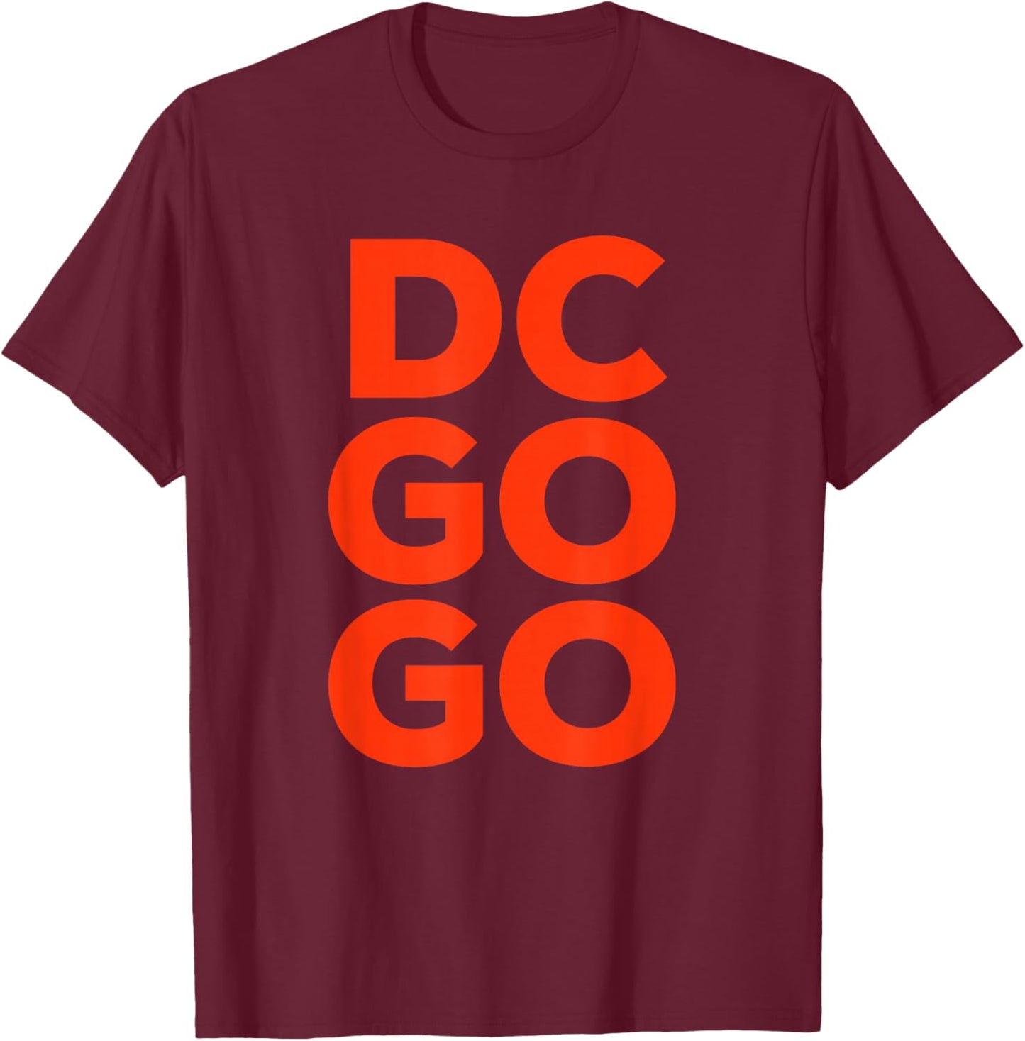 Washington DC Go Go - Black, Small, , Short Sleeve, Classic Fit, Cotton 65% Polyester 35%, Holiday, Hip Hop, Halloween, Thanksgiving, Christmas, Unique Design T-Shirt - T-Shirt | Maroon