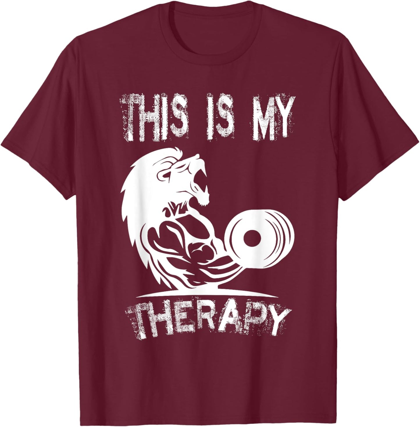 This Is My Therapy Bodybuilding Gym T-Shirt - T-Shirt | Maroon