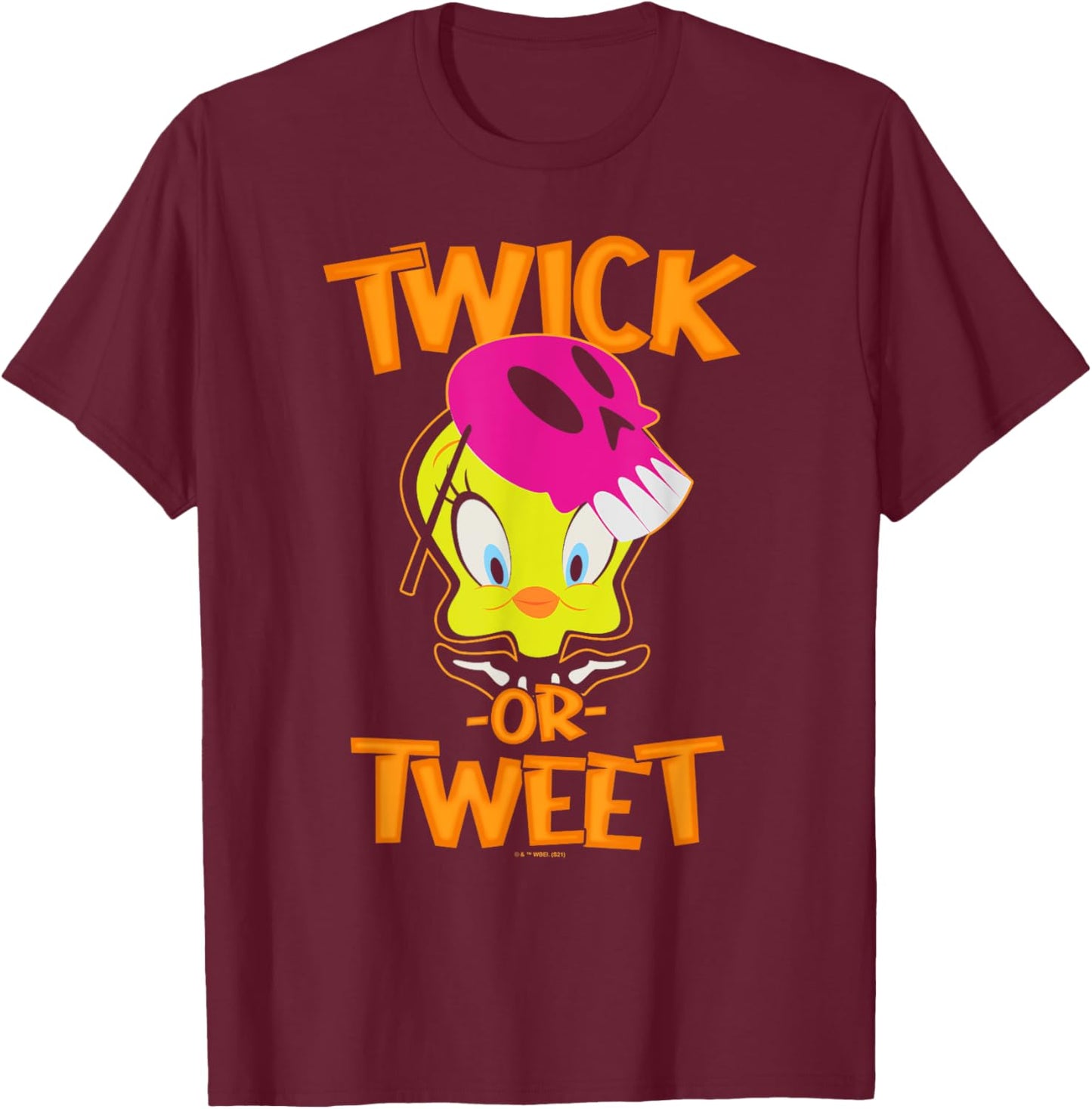 Looney Tunes Halloween Tweety Bird Twick Or Tweet T-Shirt - T-Shirt | Maroon