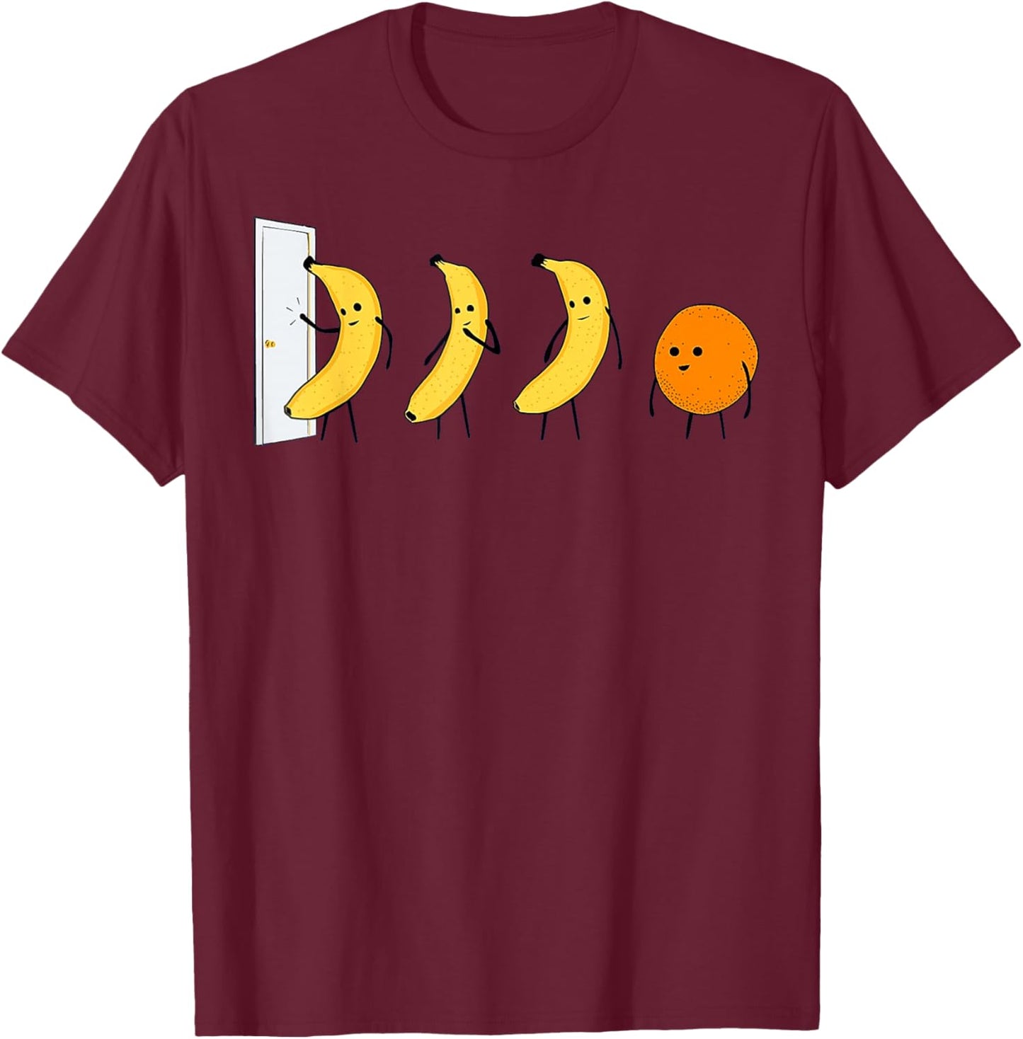 Knock Knock - Who's There - Banana Who's There - Orange T-Shirt - T-Shirt | Maroon