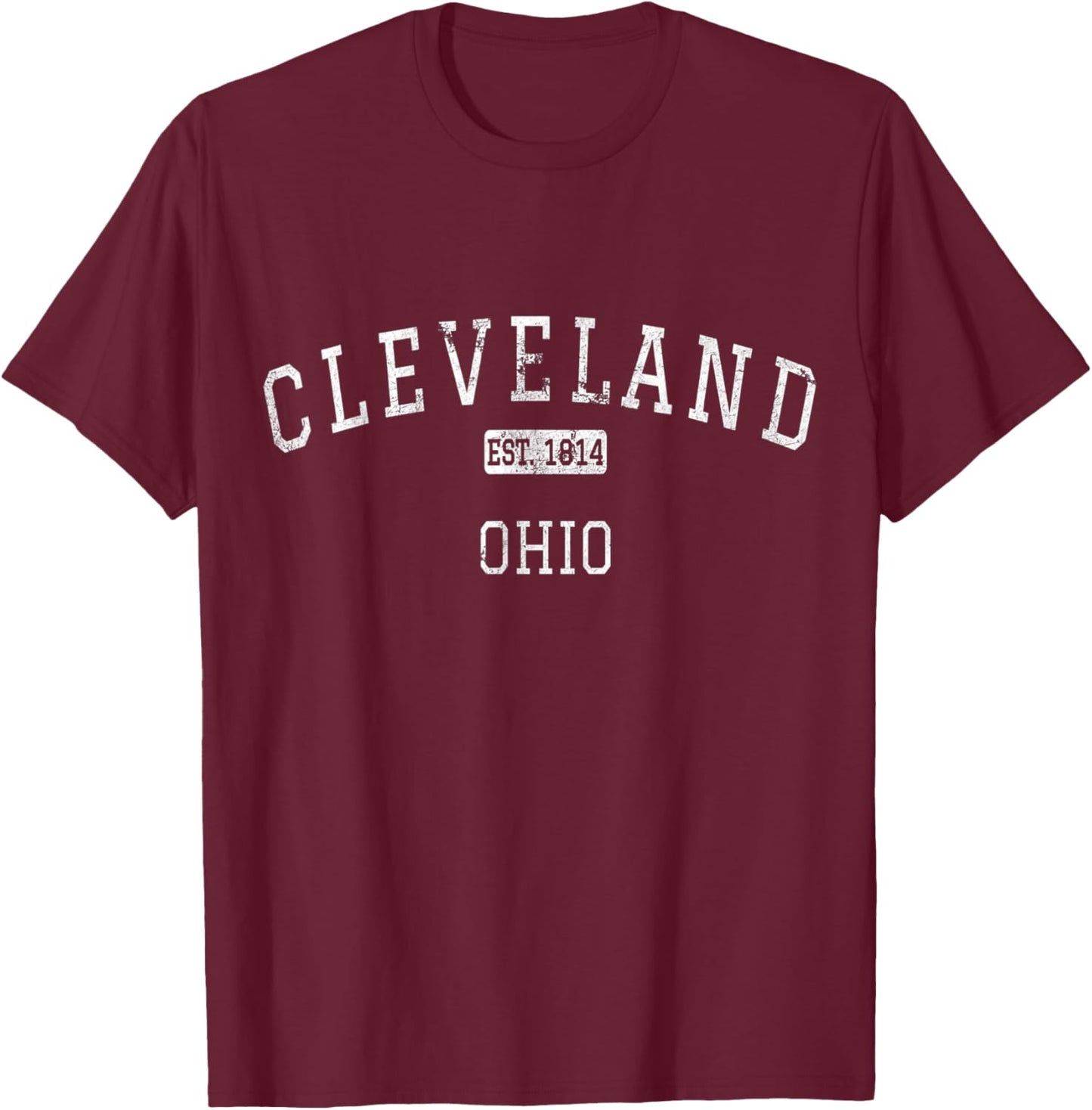 Cleveland Ohio OH Vintage T-Shirt - T-Shirt | Maroon