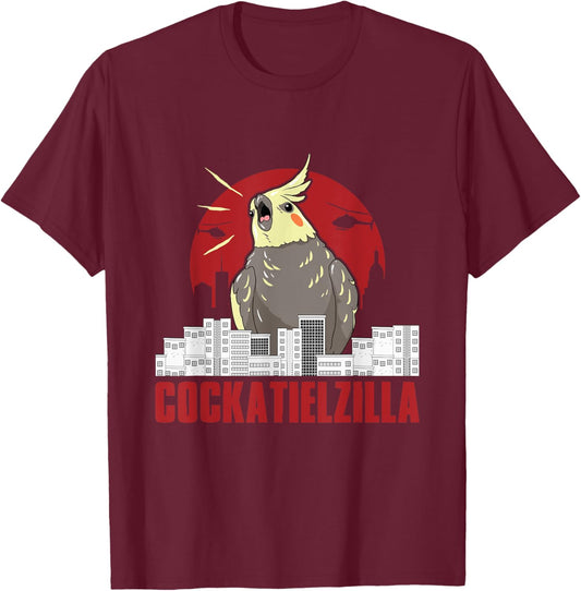 Cute cockatiel parrot, Cockatielzilla funny gifts T-Shirt - T-Shirt | Maroon