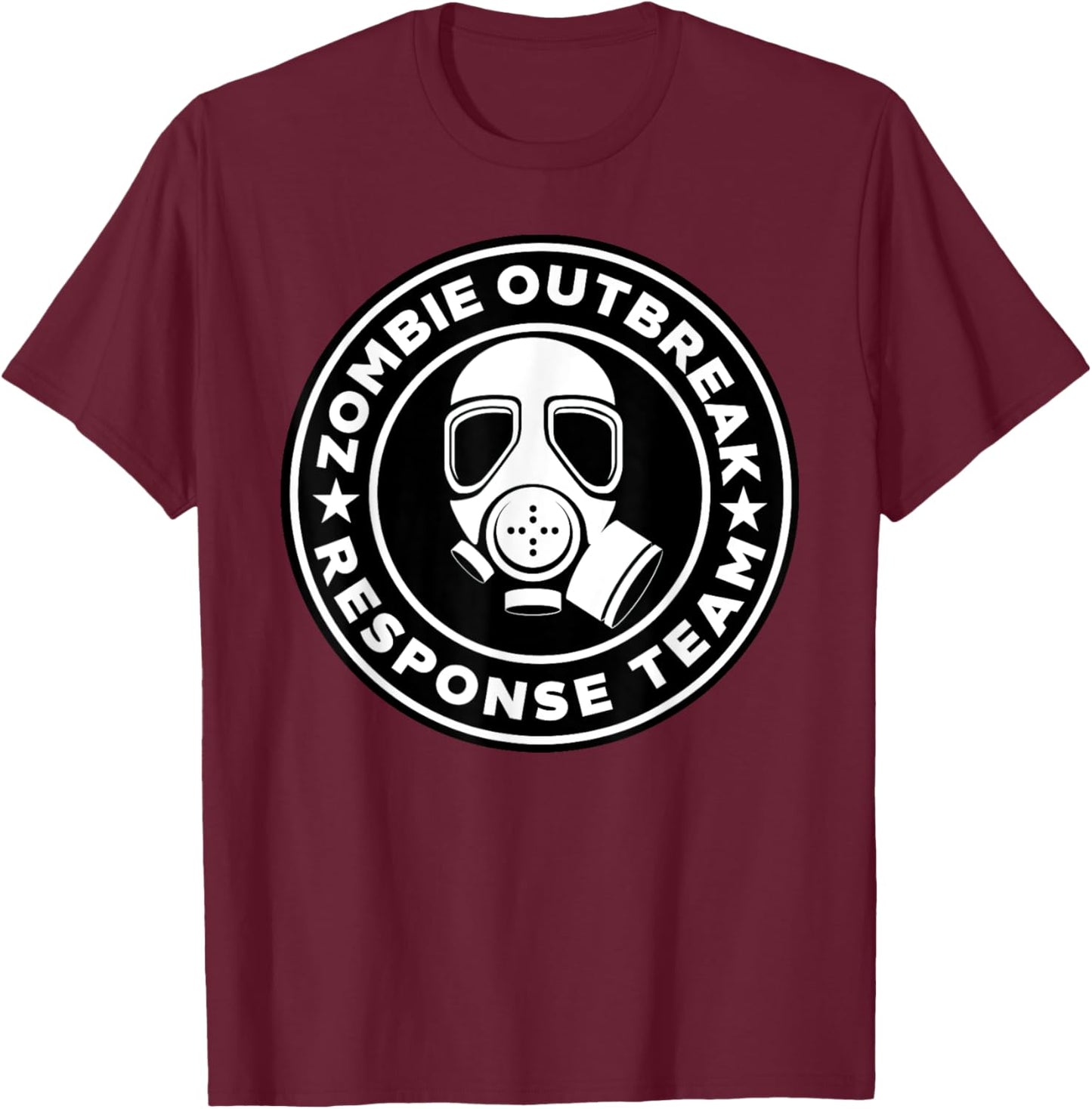 Zombie Outbreak Response Team Zombie Apocalypse Gas Mask T-Shirt - T-Shirt | Maroon
