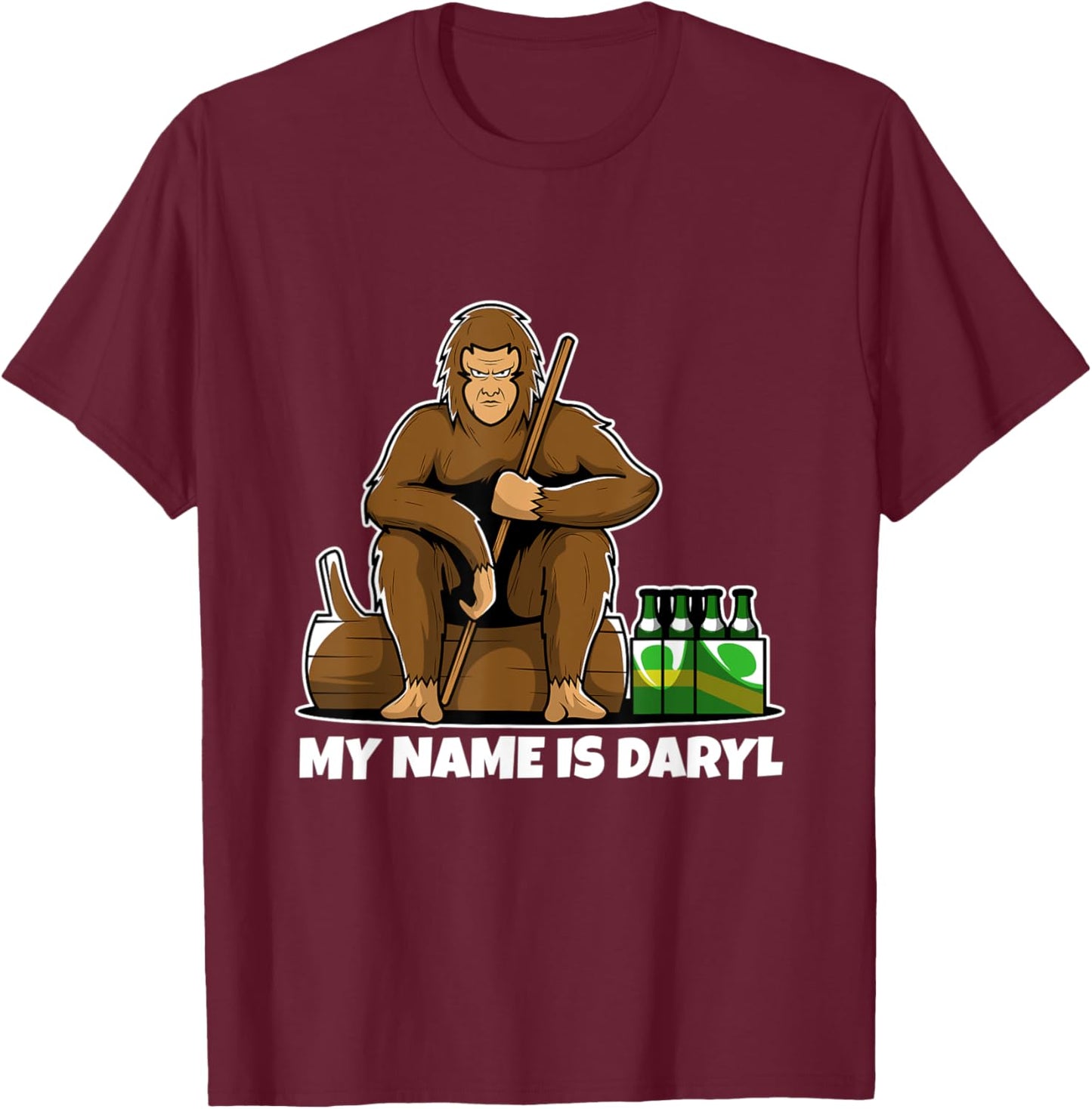 My Name is Daryl Bigfoot T-Shirt - T-Shirt | Maroon