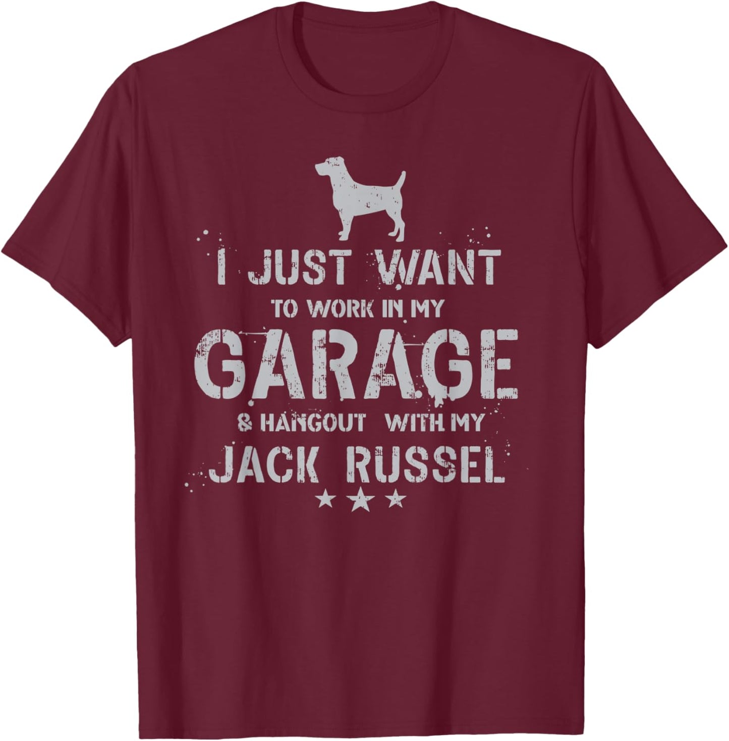 Funny Jack Russel Dad Garage Men Hang T-Shirt - T-Shirt | Maroon